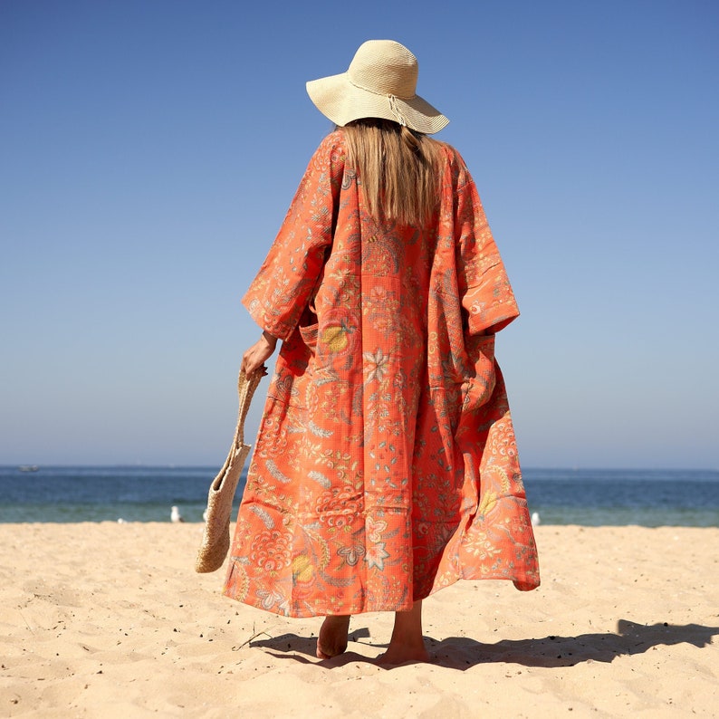 Orange kimono clearance robe