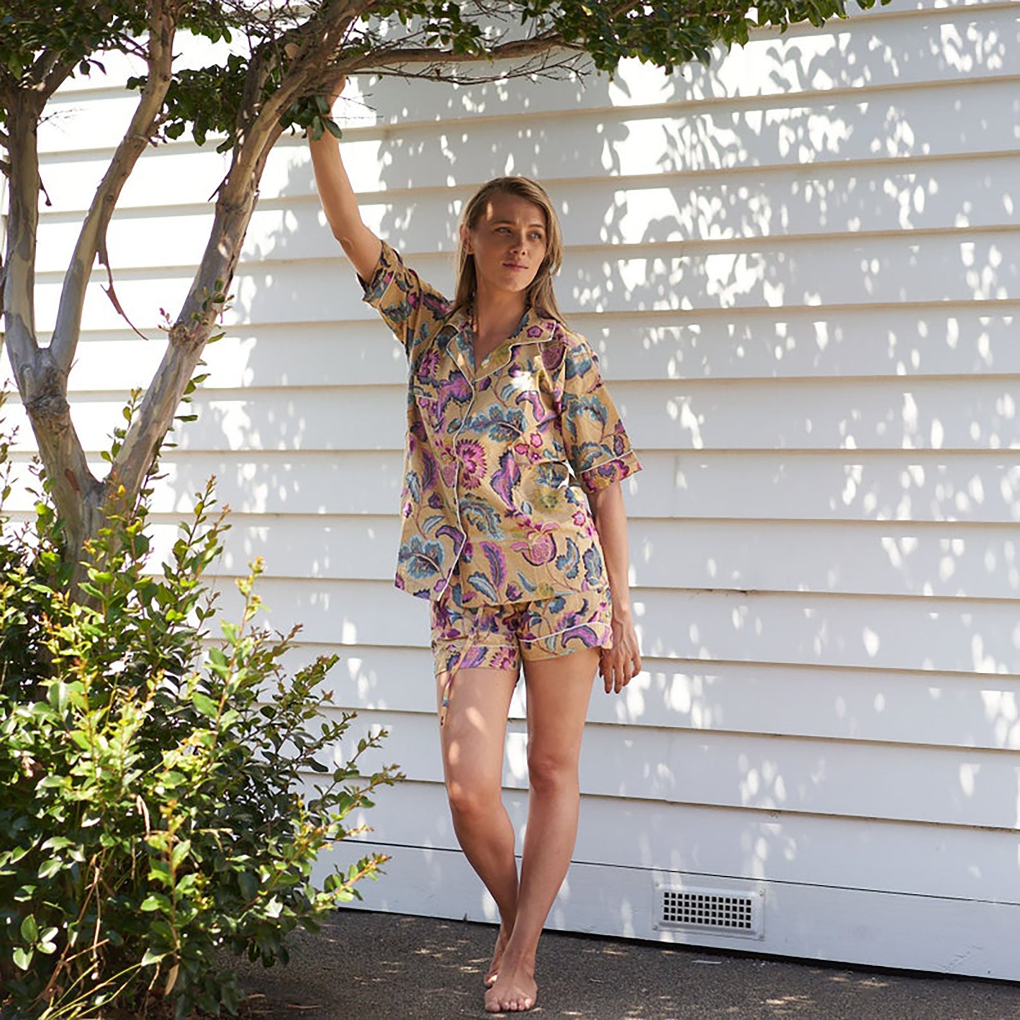 Floral short pajama set sale