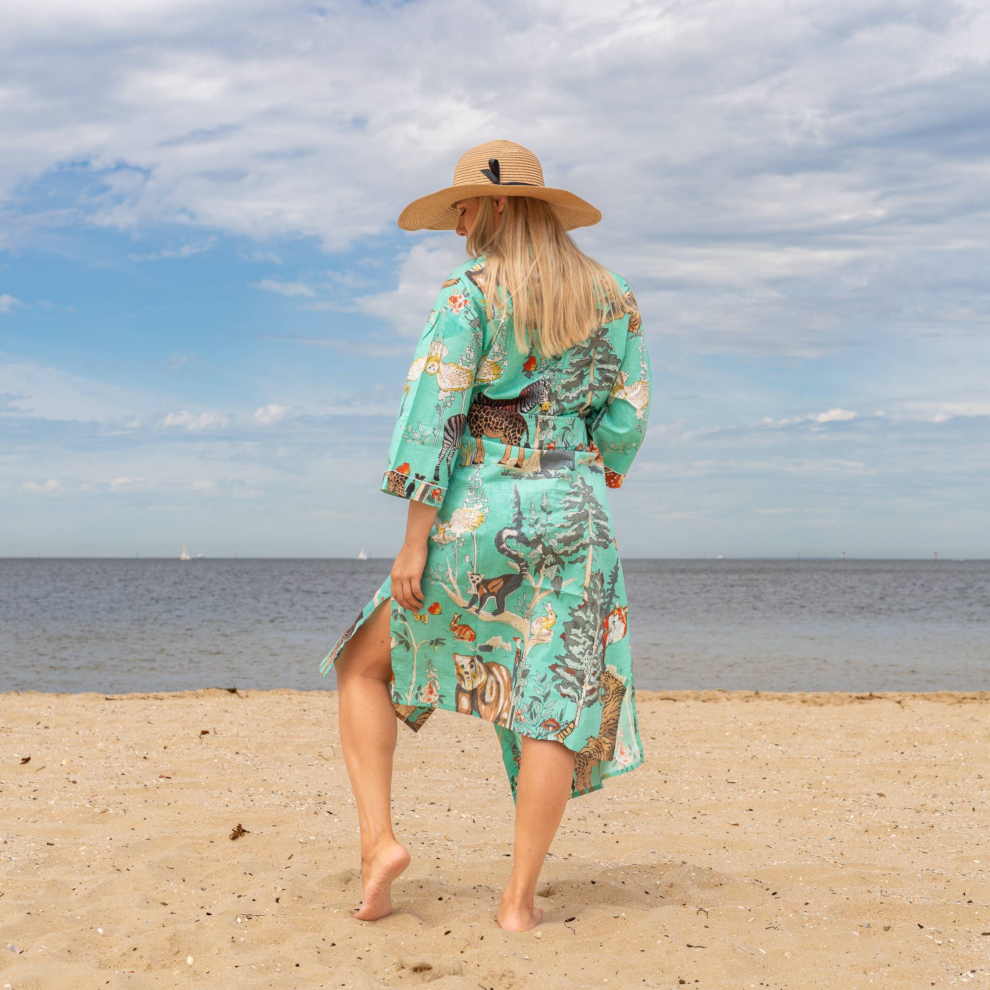 BOHO GREENS' Women's Cotton Kimono Robe