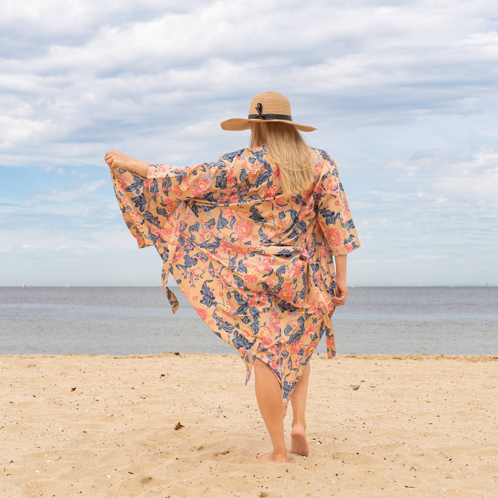 PARADISE FLORALS' Women's Cotton Kimono Robe