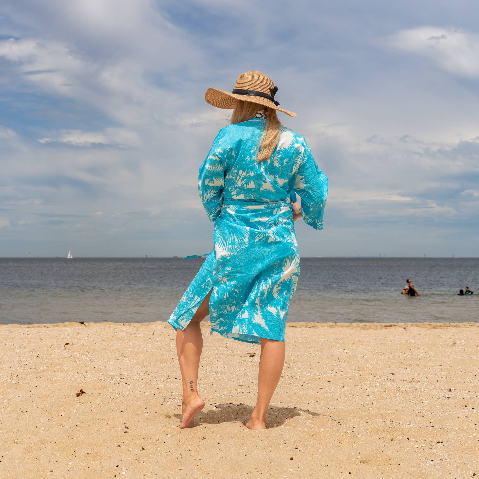 BLUE PALMS' Women's Cotton Kimono Robe