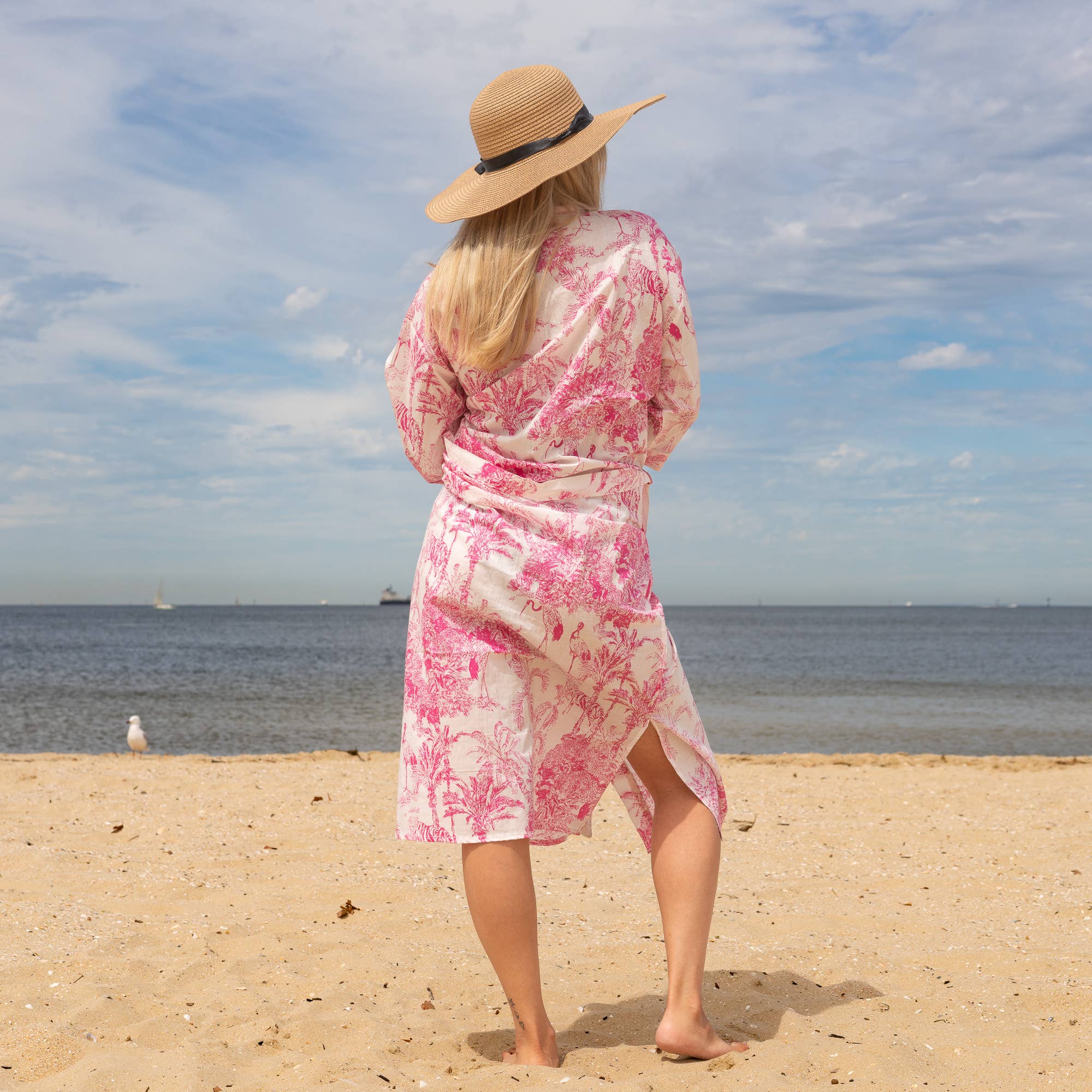 FLORAL VIBES' Women's Cotton Kimono Robe