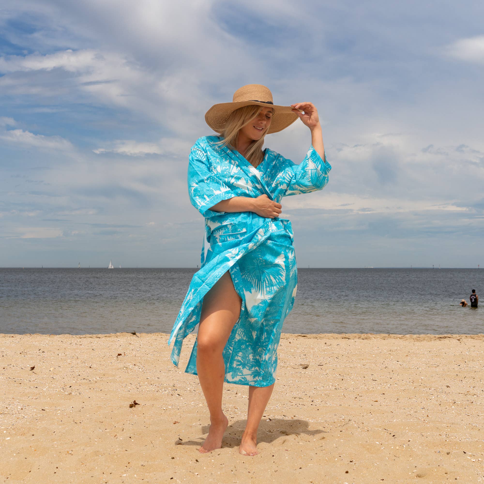 BLUE PALMS' Women's Cotton Kimono Robe