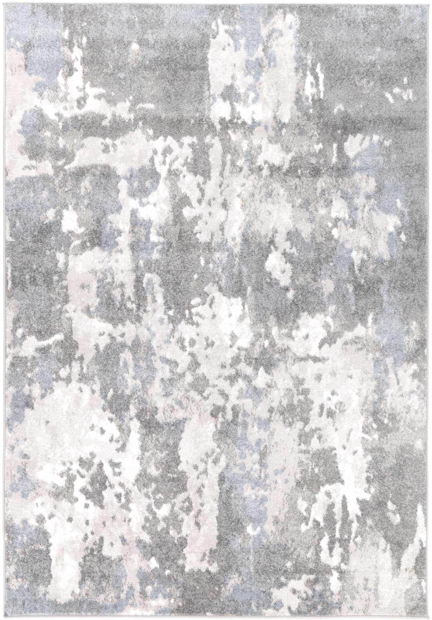 Fjord Abstract In Grey & Blue Rug