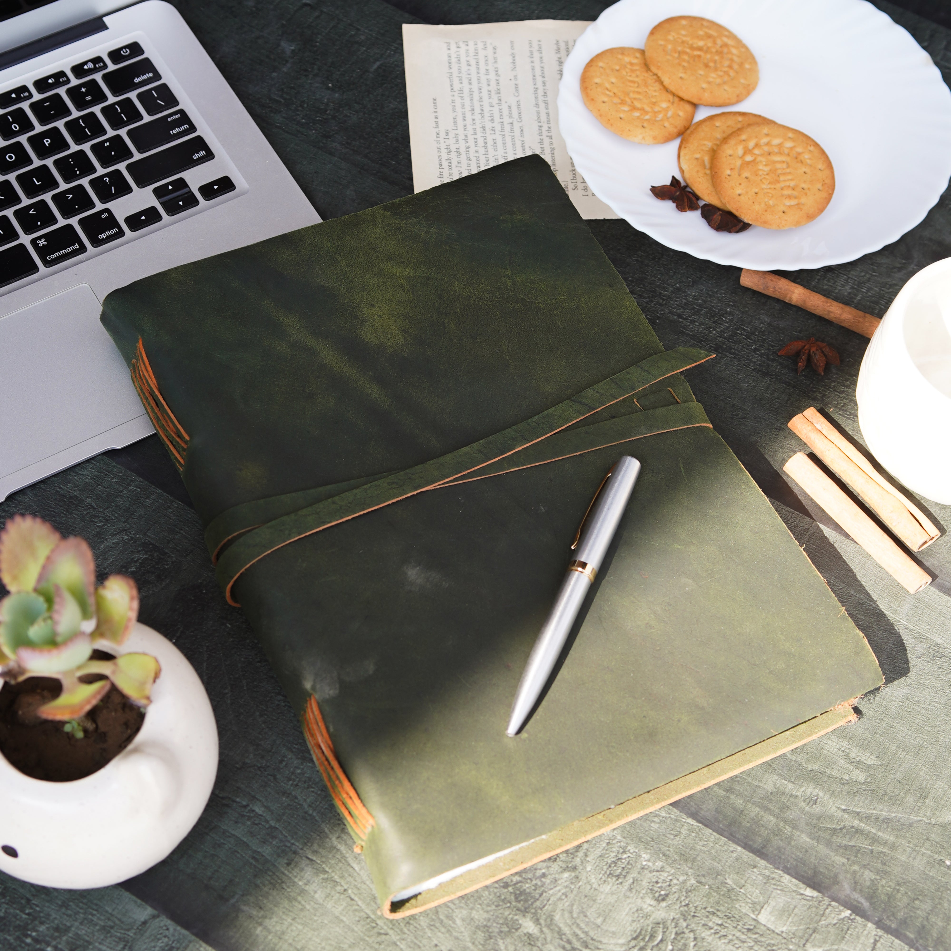 Rustic Reverie - Handcrafted A4 Leather Journal