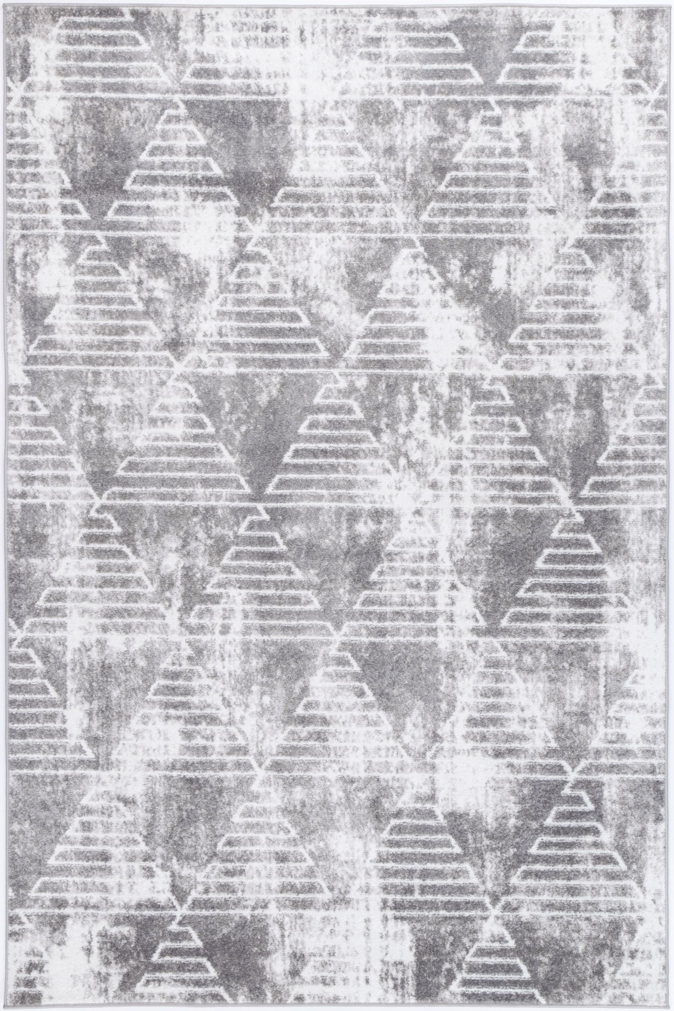 Christina Matrix Geometric In Silver Rug