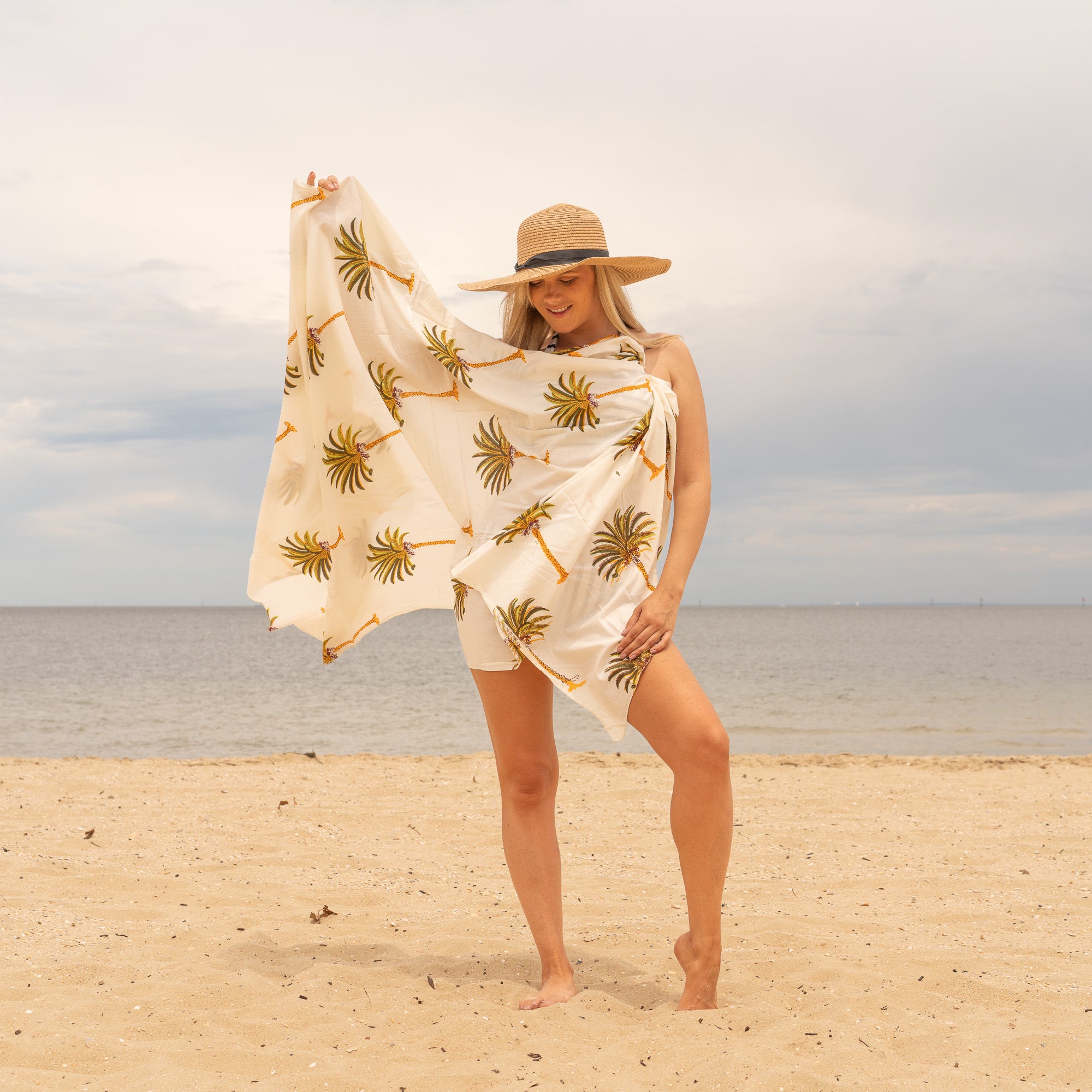 White Palm- 100% Cotton Sarong