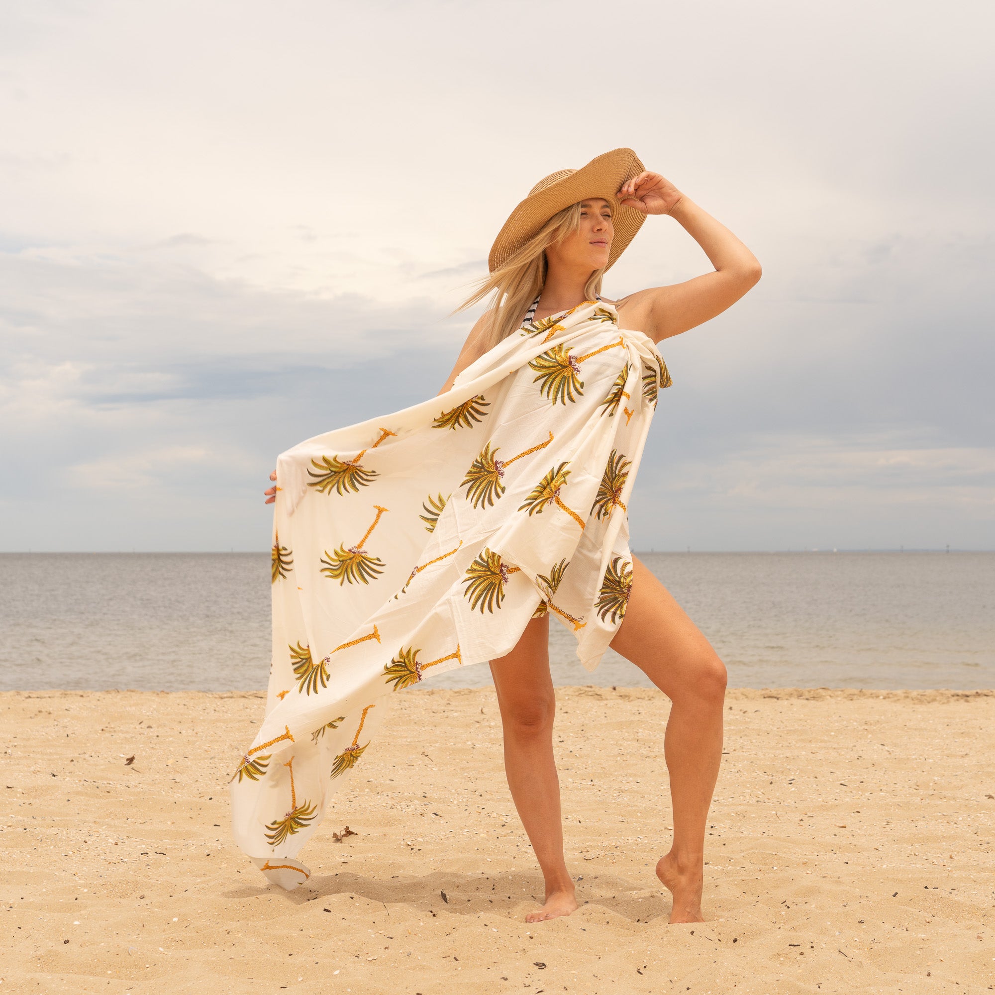 White Palm- 100% Cotton Sarong