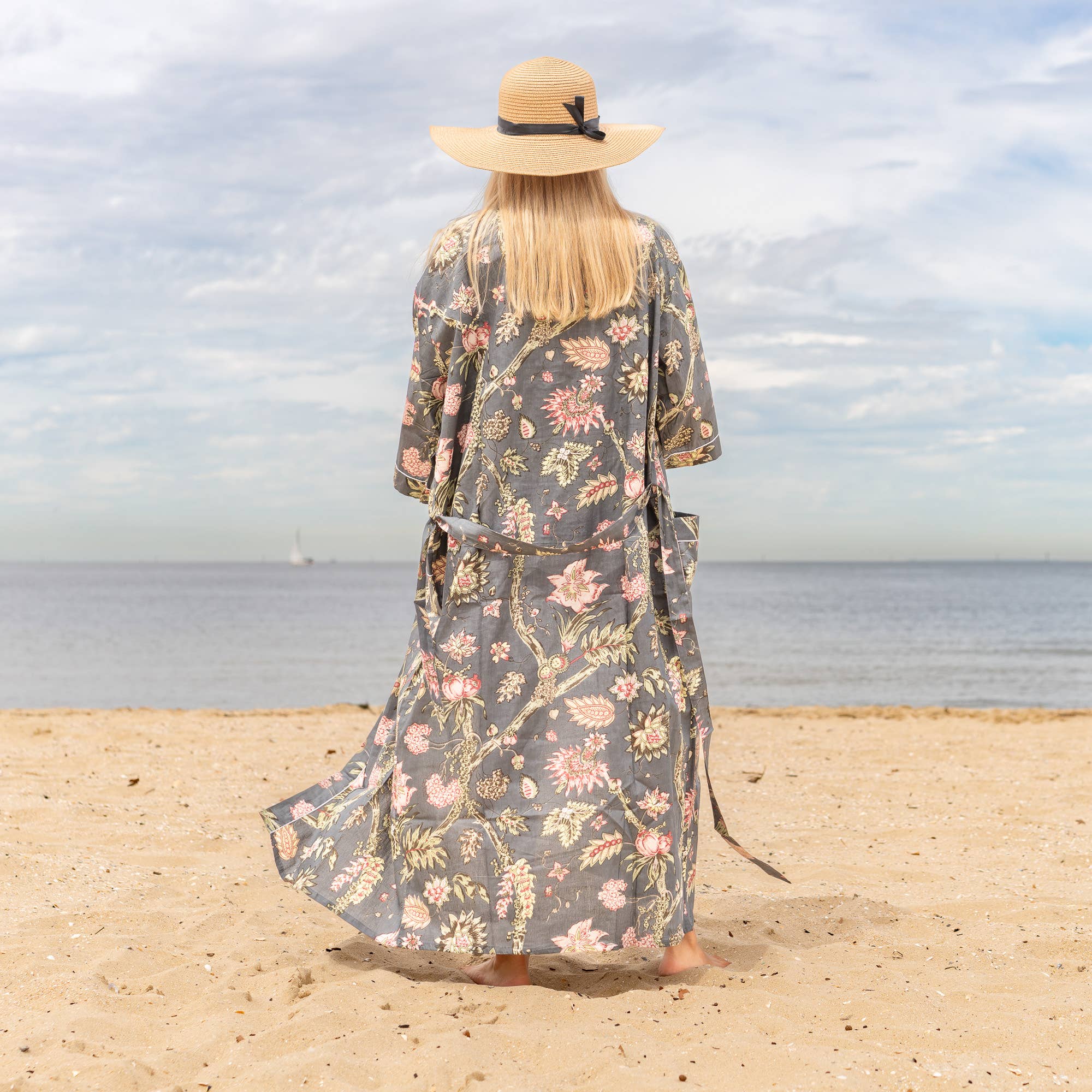 FLORAL BLISS' Women's Cotton Kimono Robe