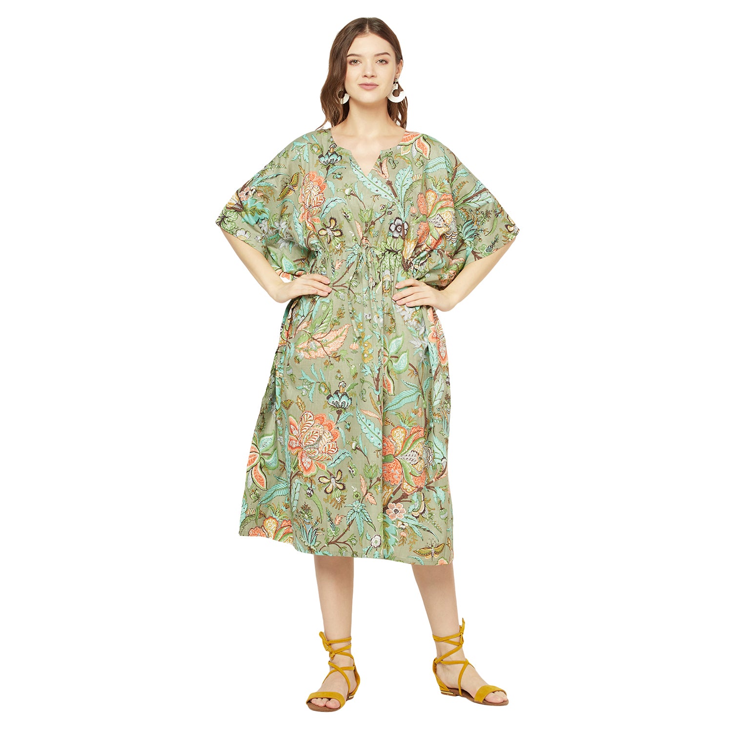 'Wildflower Waltz' 100% Cotton Kaftan