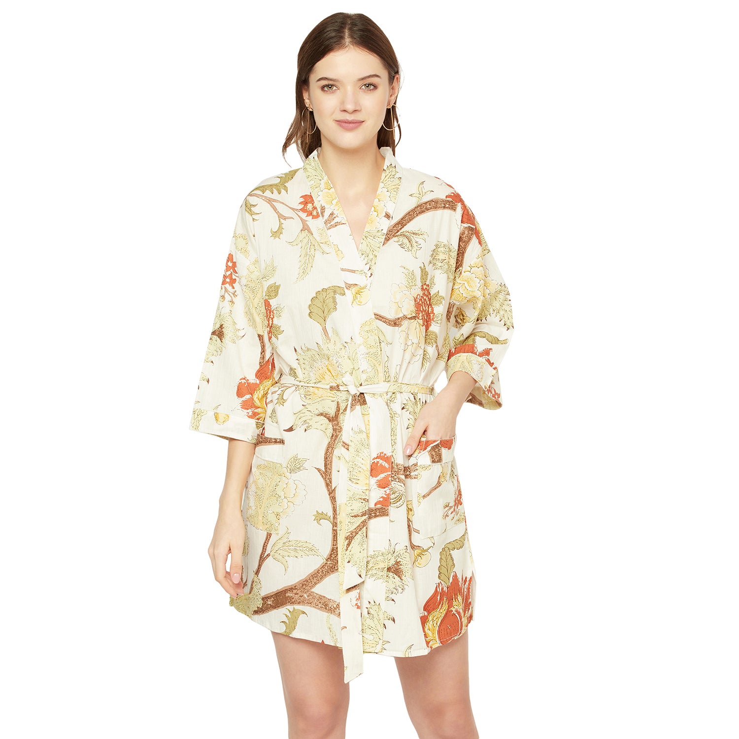 'Summer Solstice' 100% Cotton Kimono Robe