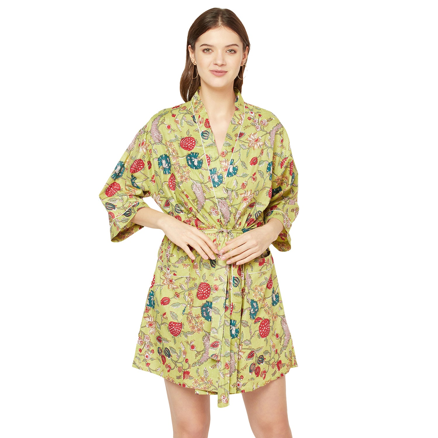 'Paradise Found' 100% Cotton Kimono Robe