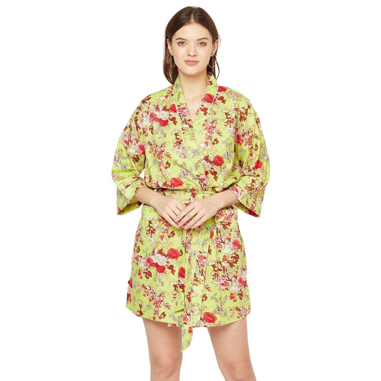 'Botanic Bouquet' 100% Cotton Kimono Robe