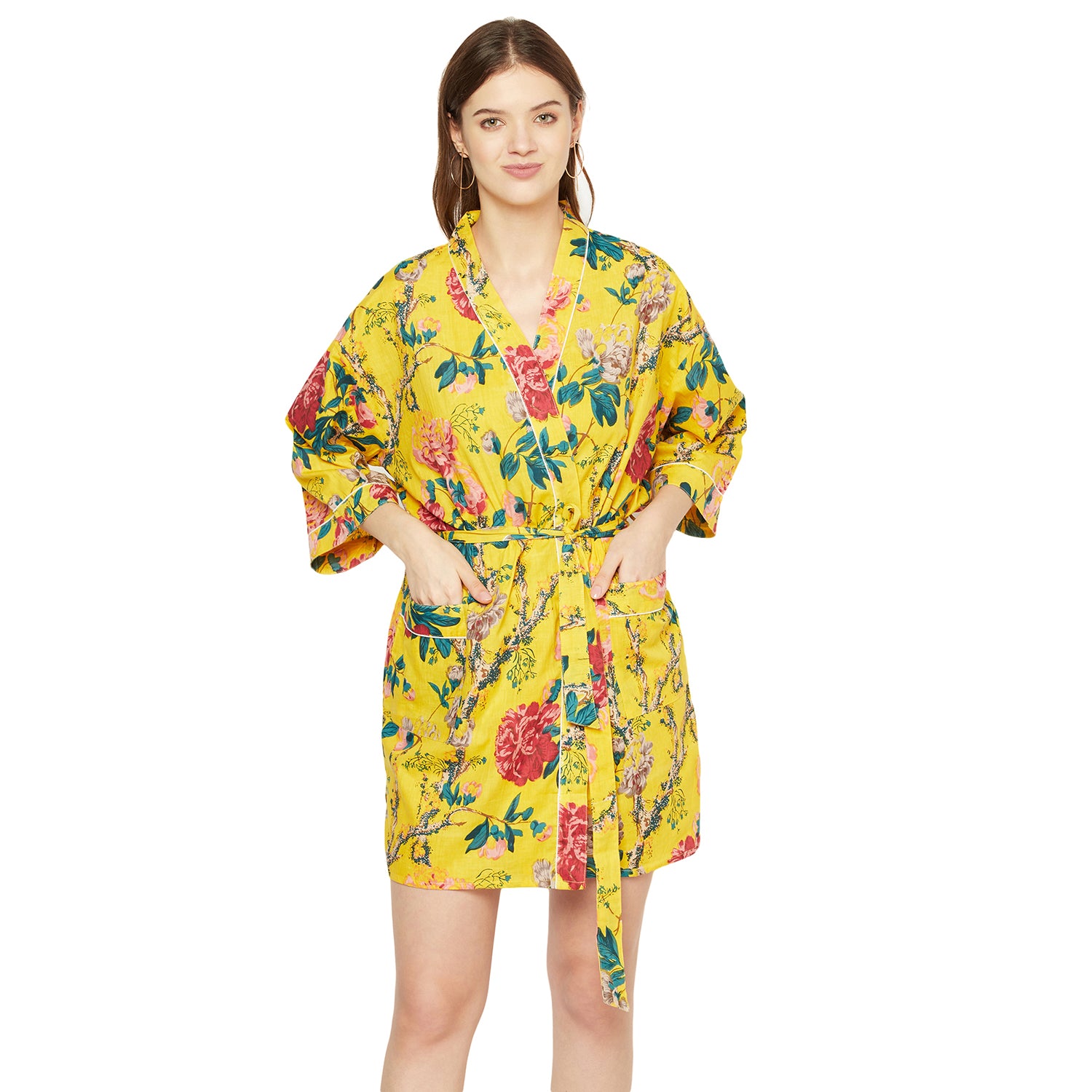 'Radiant Retreat' 100% Cotton Kimono Robe