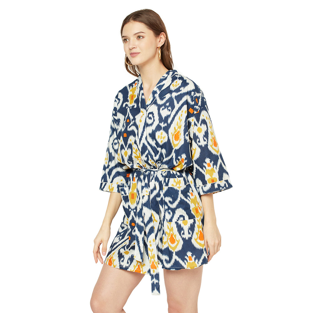 'Relaxing Radiance' 100% Cotton Kimono Robe