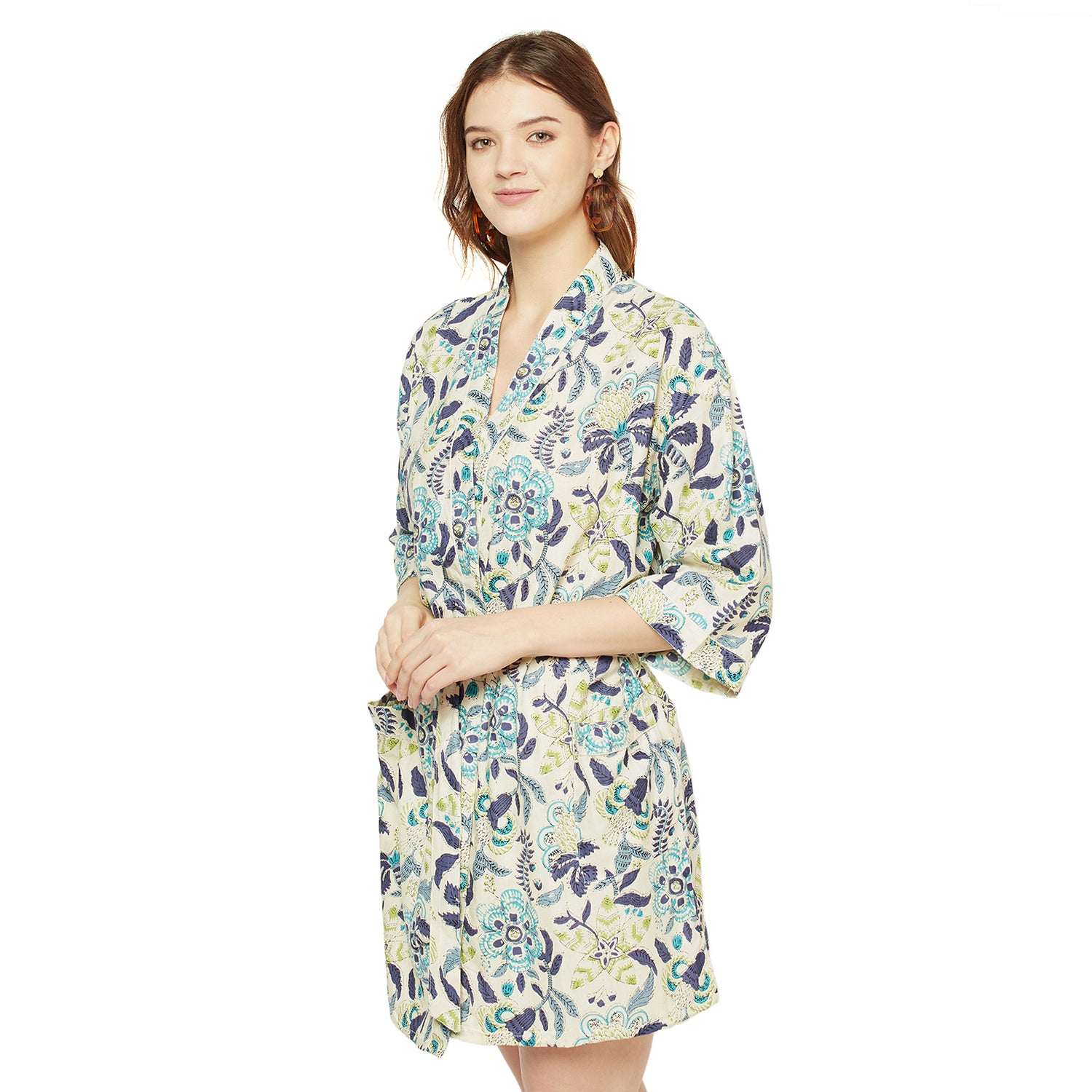 'Dreamy Florals' 100% Cotton Kimono Robe