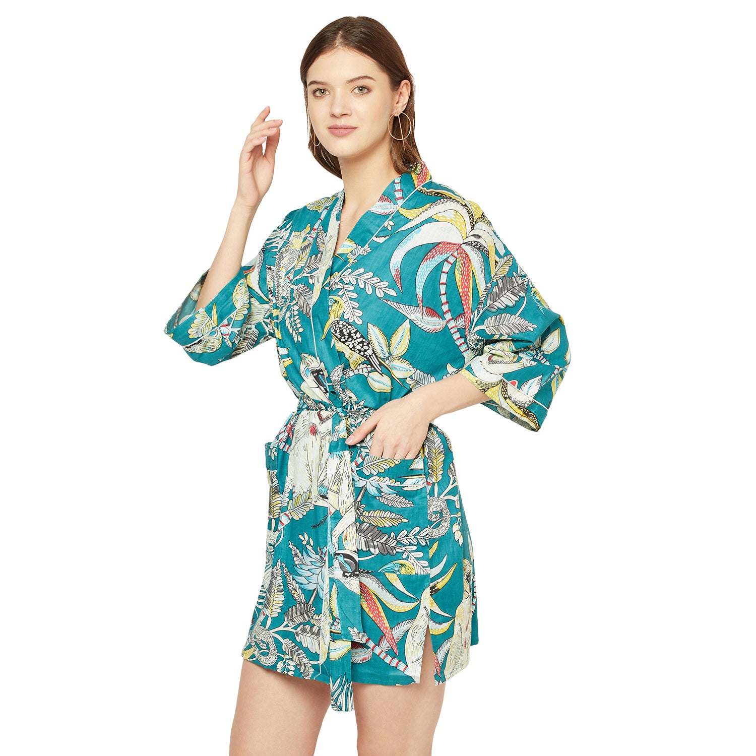 'Summer's Embrace' 100% Cotton Kimono Robe