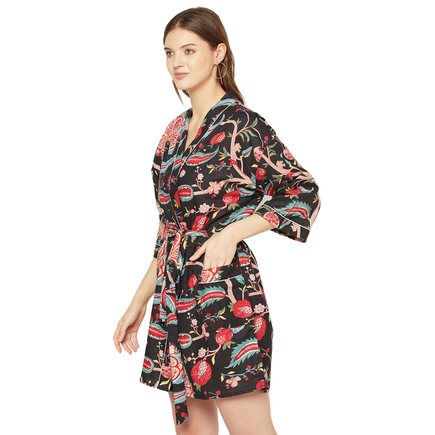 'Gypsy Garden' 100% Cotton Kimono Robe