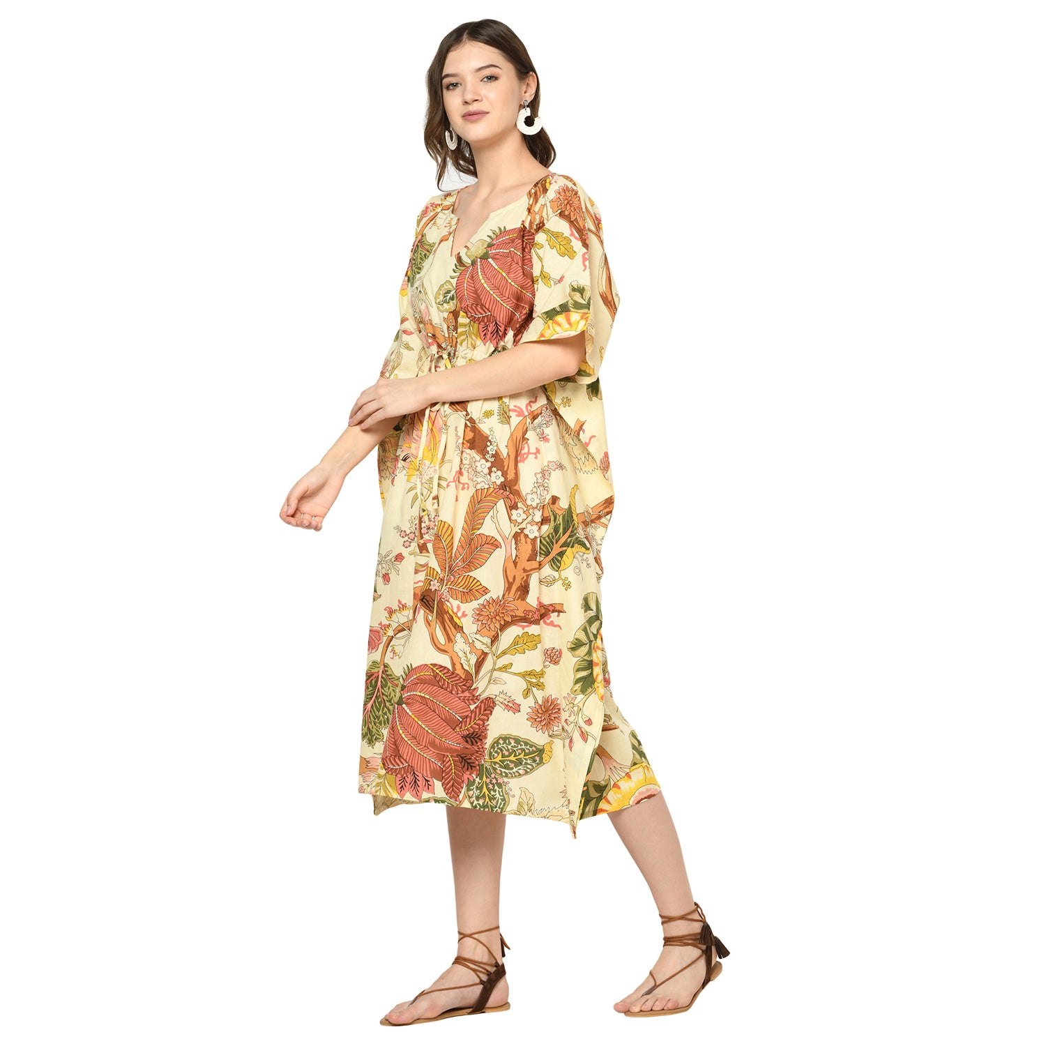 'Garden Gala' 100% Cotton Kaftan