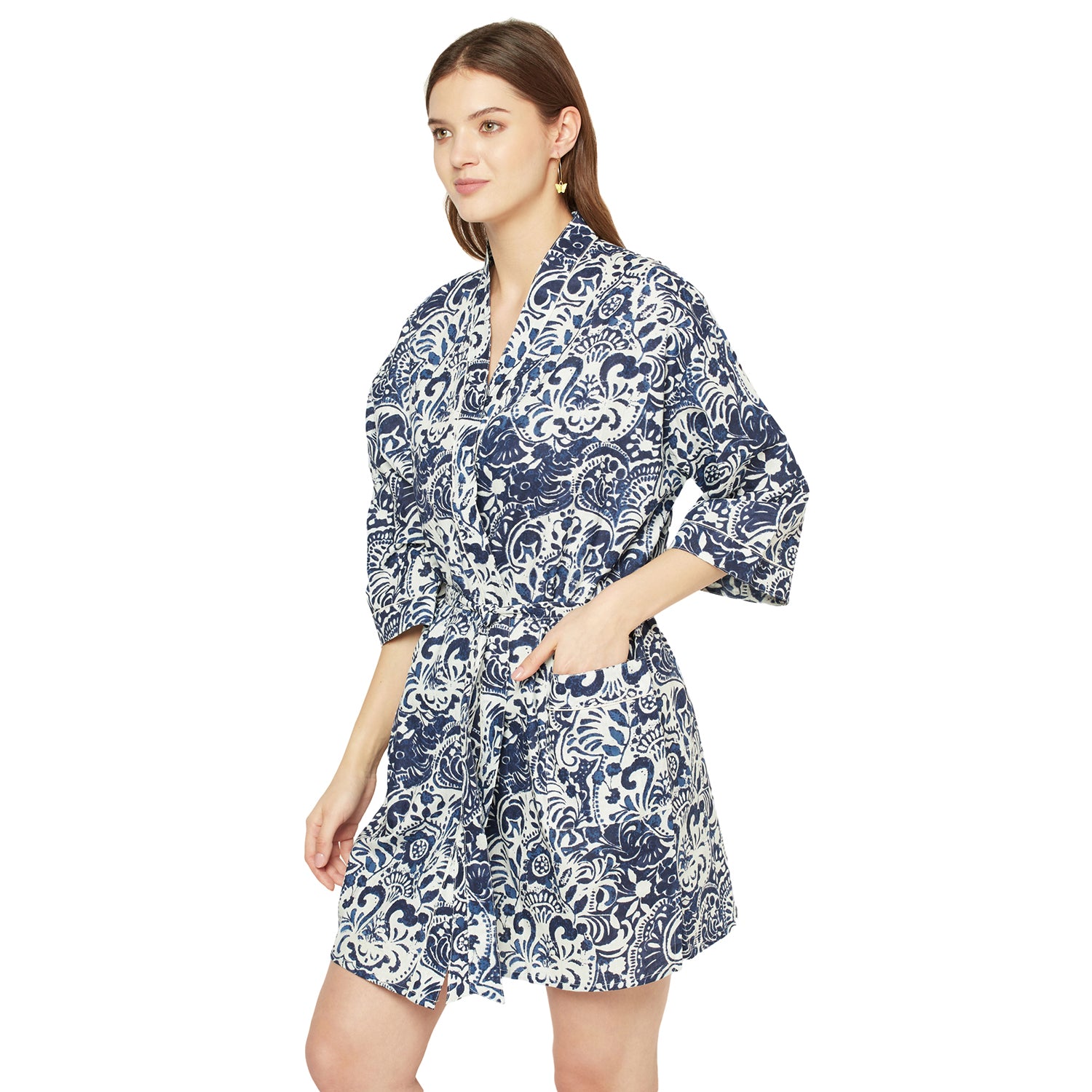 'Summer Haven' 100% Cotton Kimono Robe