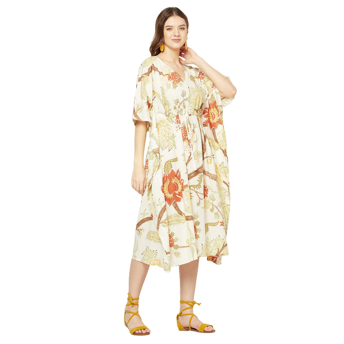 'Forest Fantasia' 100% Cotton Kaftan