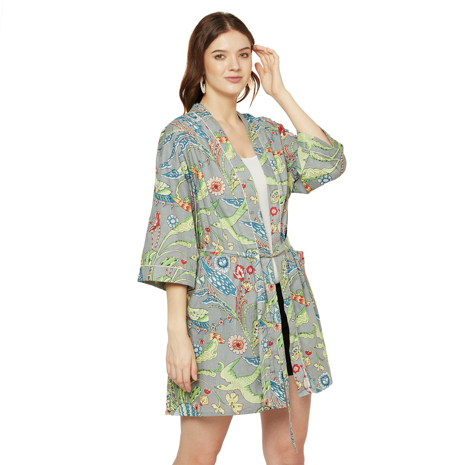 'Wings of Wonder' 100% Cotton Kimono Robe