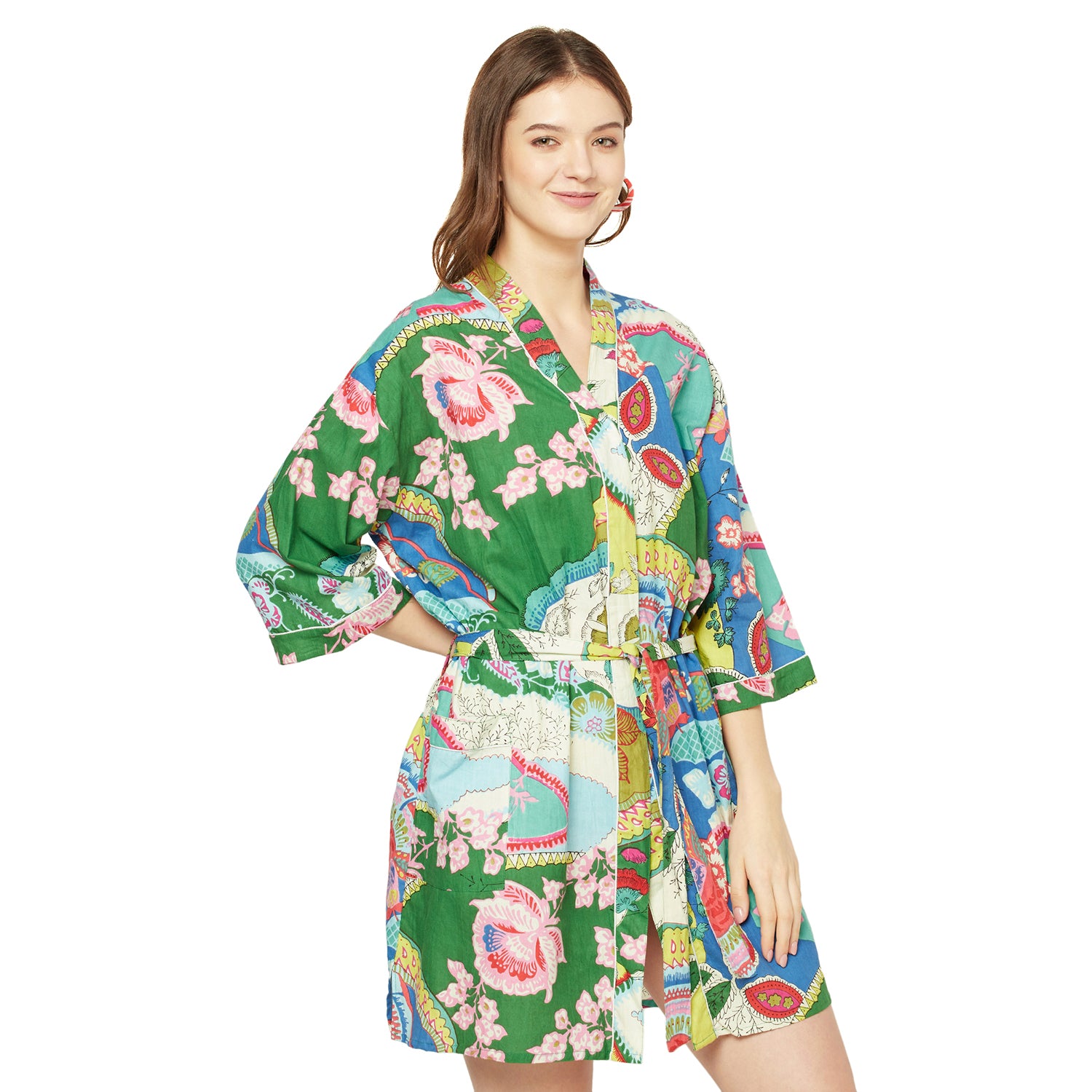 'Exotic Escapade' 100% Cotton Kimono Robe