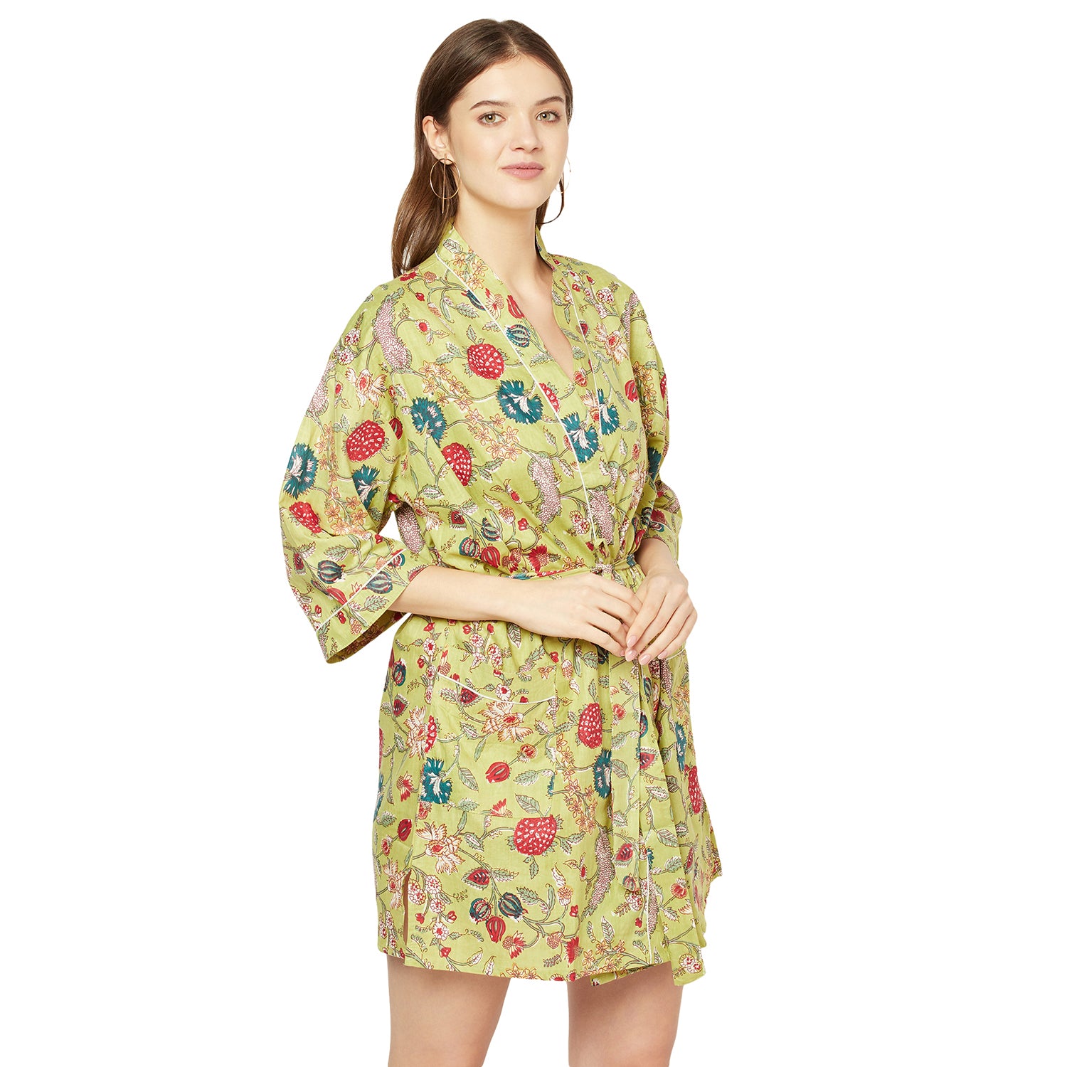 'Paradise Found' 100% Cotton Kimono Robe