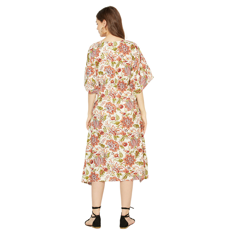 'Floral Escape' 100% Cotton Kaftan