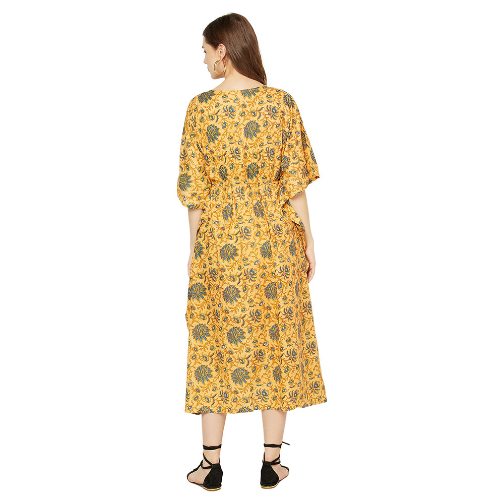 'Sun-Kissed Florals' 100% Cotton Kaftan