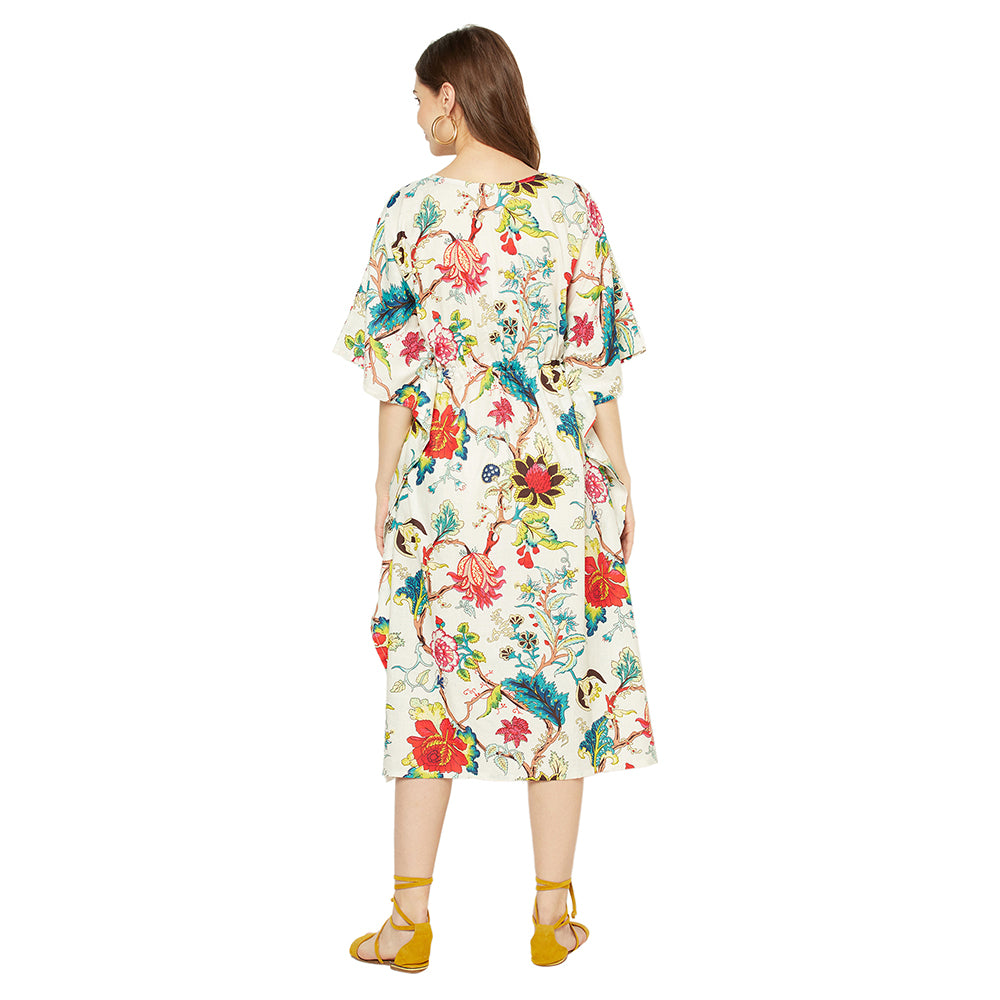 'Floral Siesta' 100% Cotton Kaftan