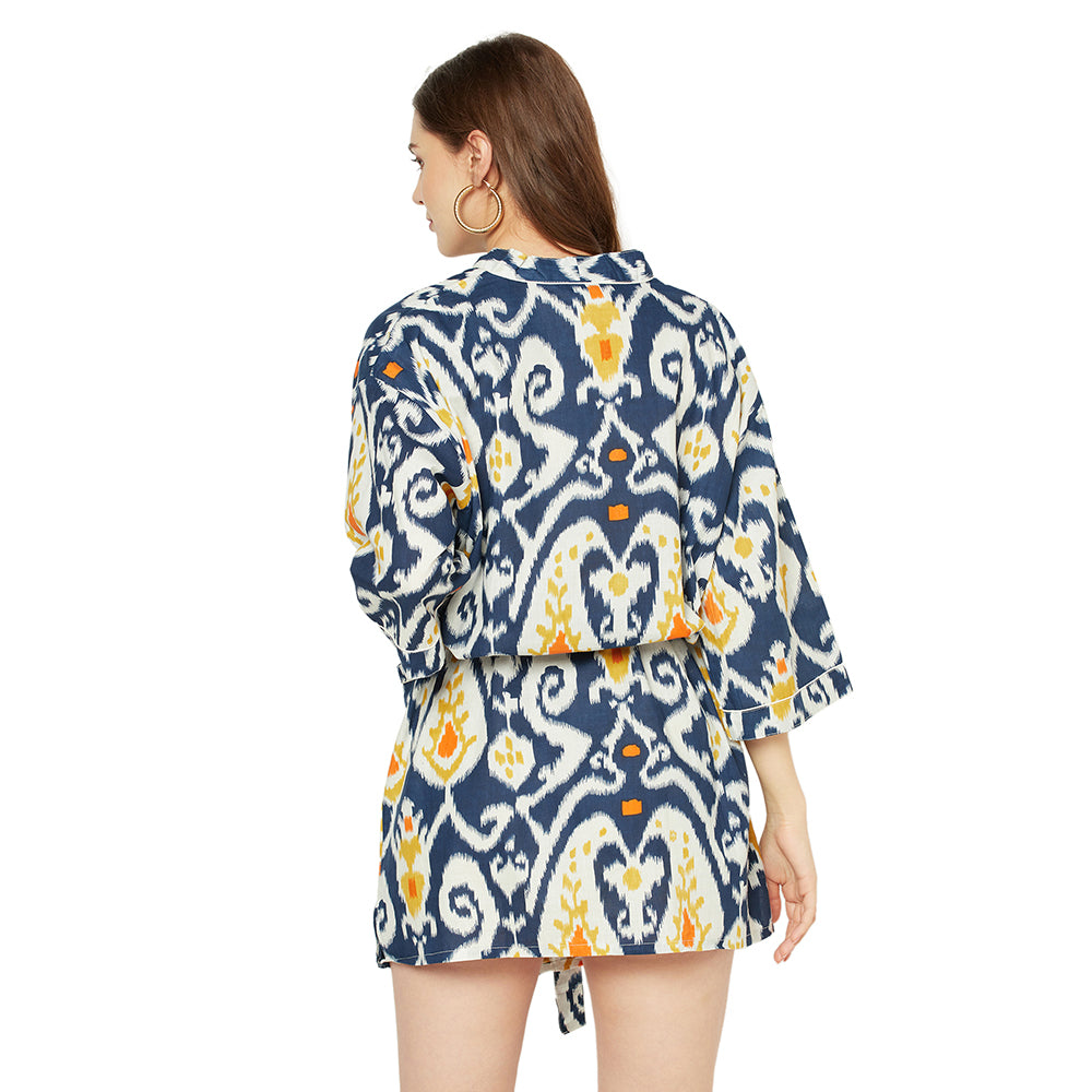 'Relaxing Radiance' 100% Cotton Kimono Robe