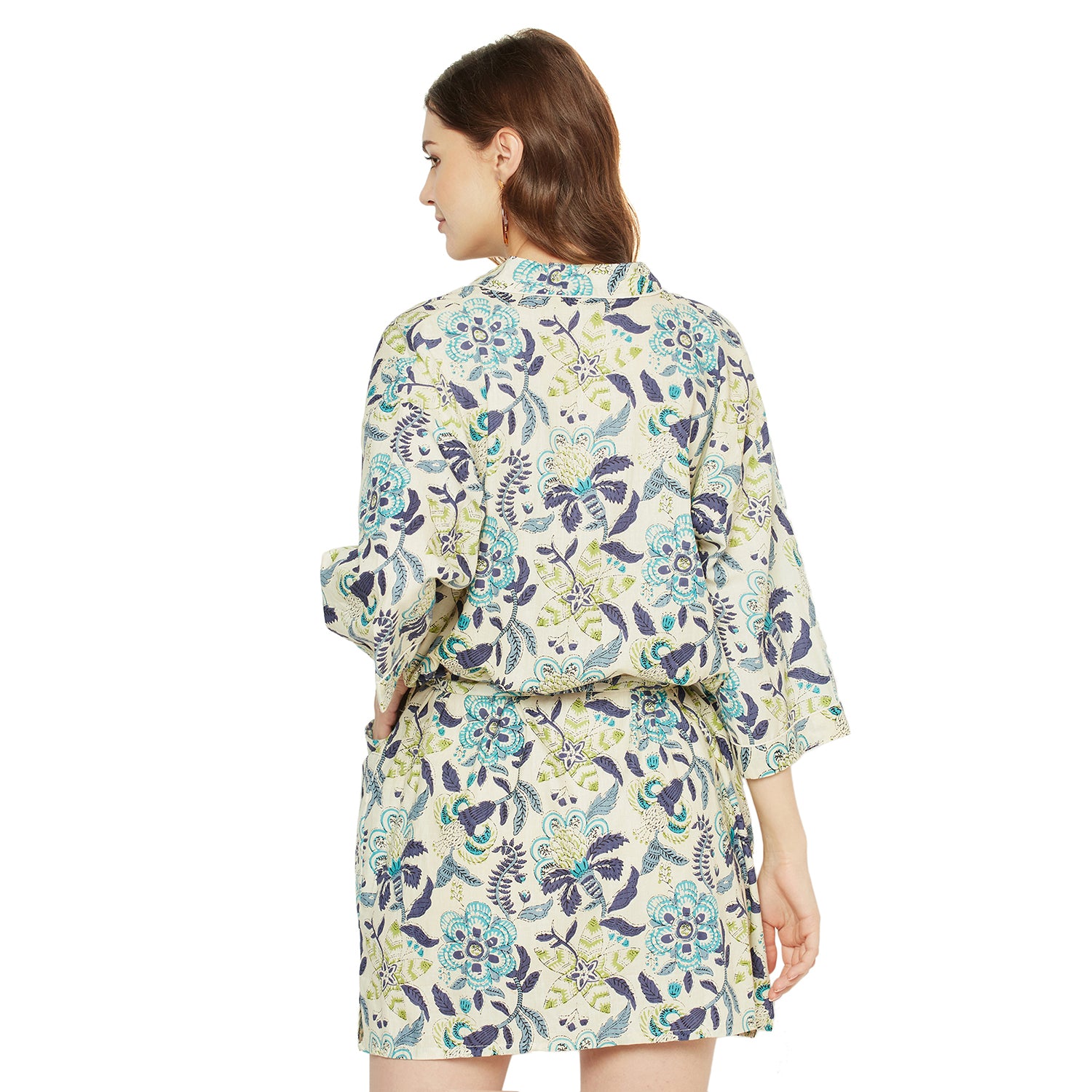 'Dreamy Florals' 100% Cotton Kimono Robe