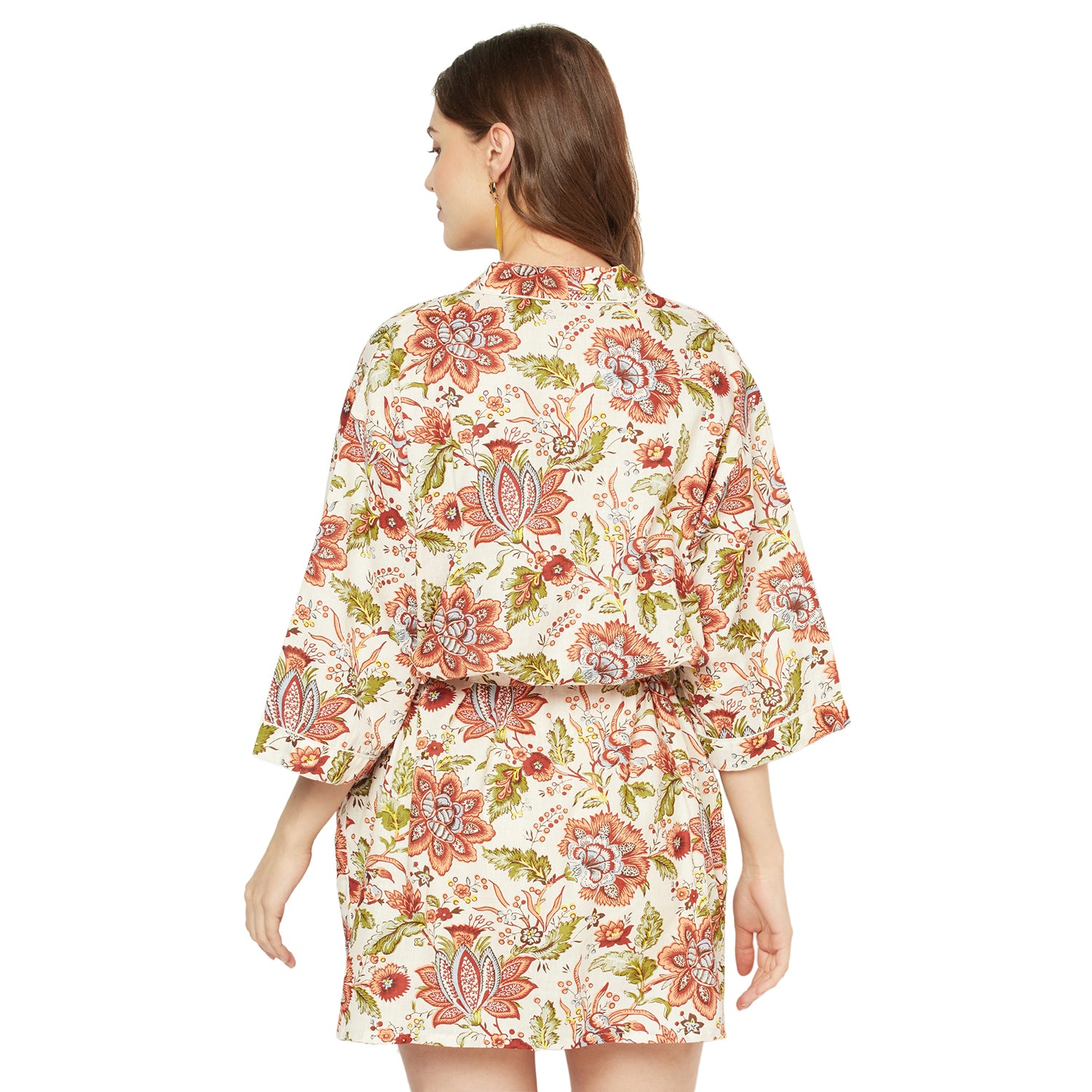 'Vibrant Frida' 100% Cotton Kimono Robe