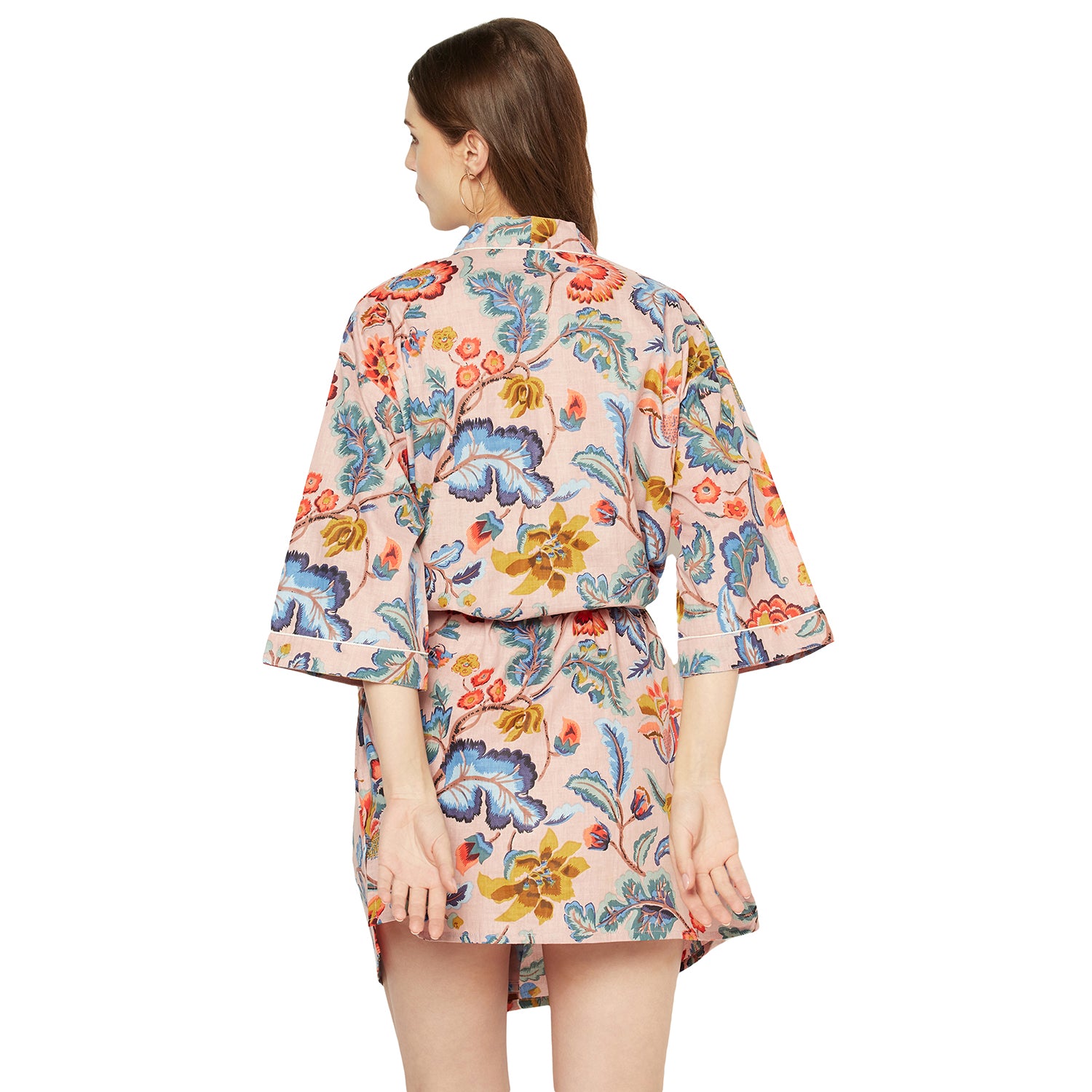 'Sundrenched Blooms' 100% Cotton Kimono Robe