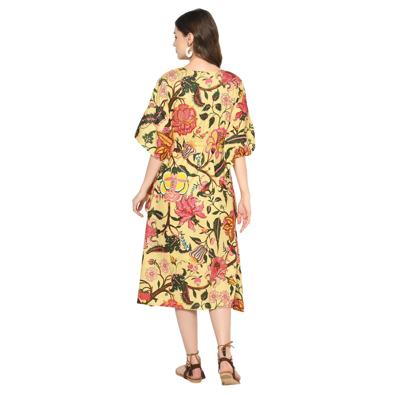 'Floral Fiesta' 100% Cotton Kaftan