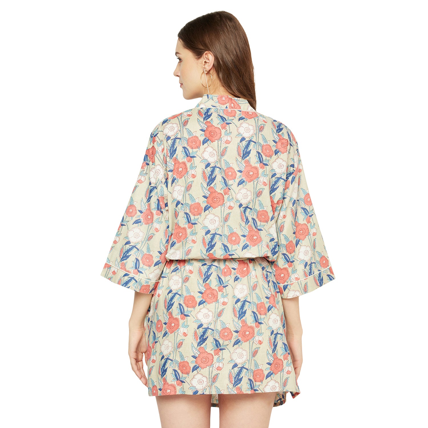 'Blossom Symphony' 100% Cotton Kimono Robe