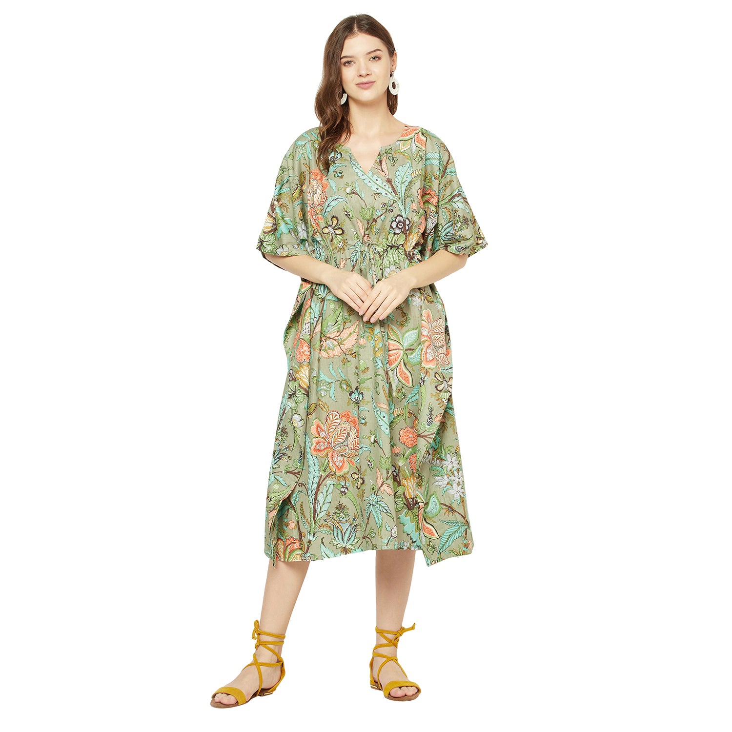 'Wildflower Waltz' 100% Cotton Kaftan