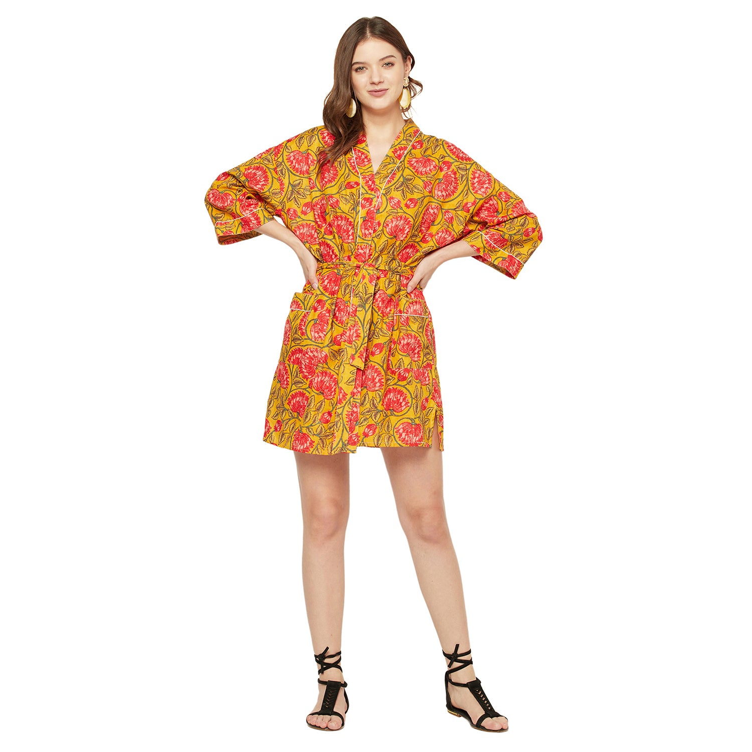 'Island Enchantment' 100% Cotton Kimono Robe