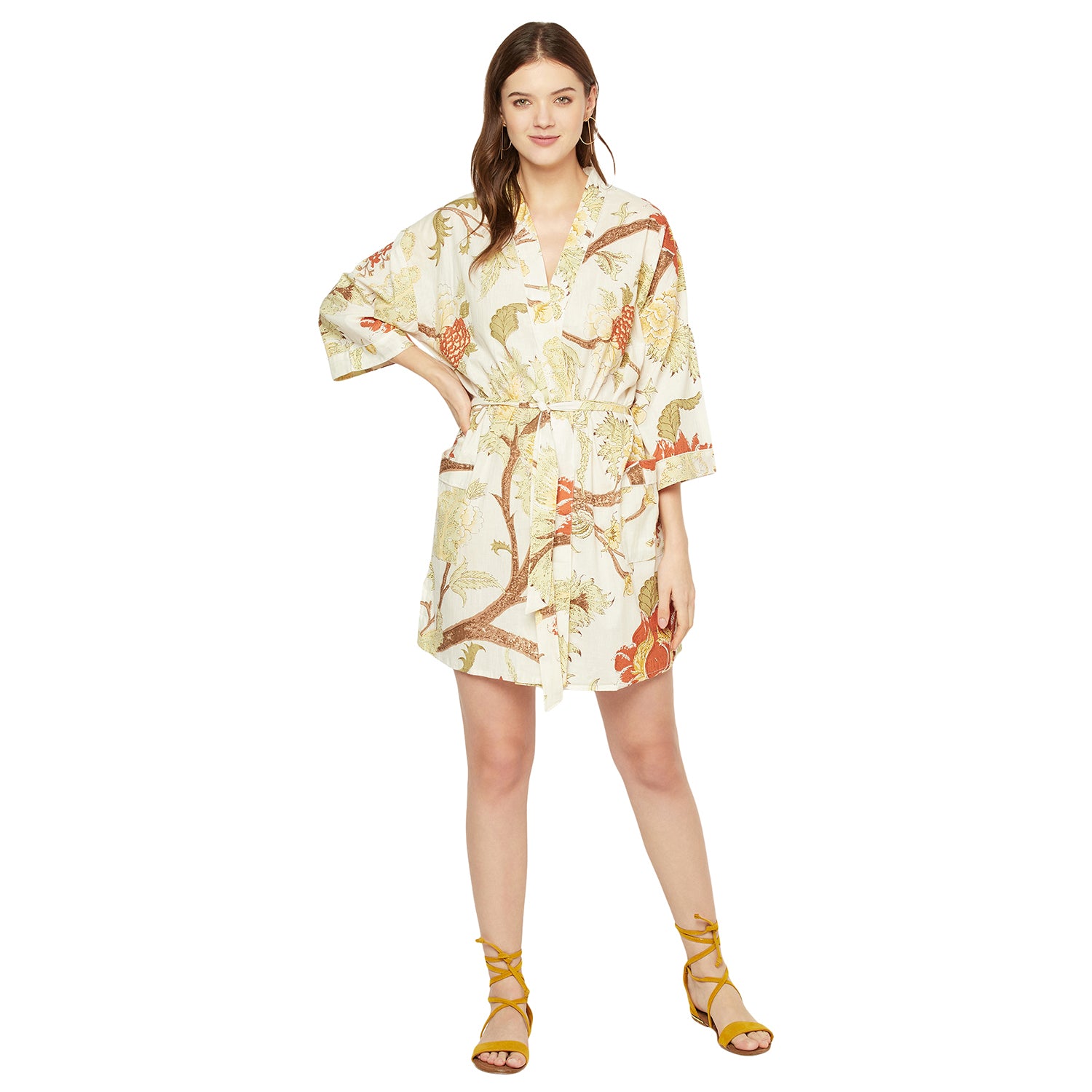 'Summer Solstice' 100% Cotton Kimono Robe