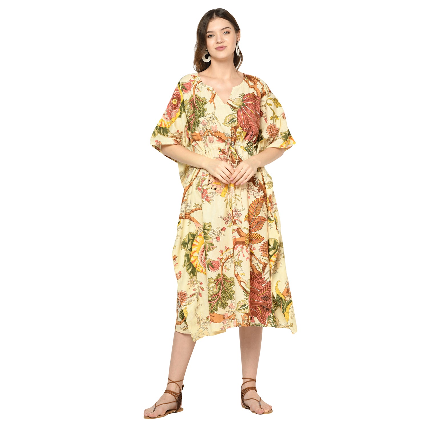 'Garden Gala' 100% Cotton Kaftan