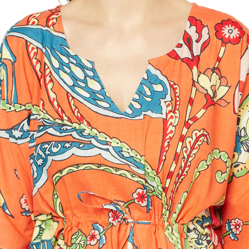 'Blooming Bliss' 100% Cotton Kaftan