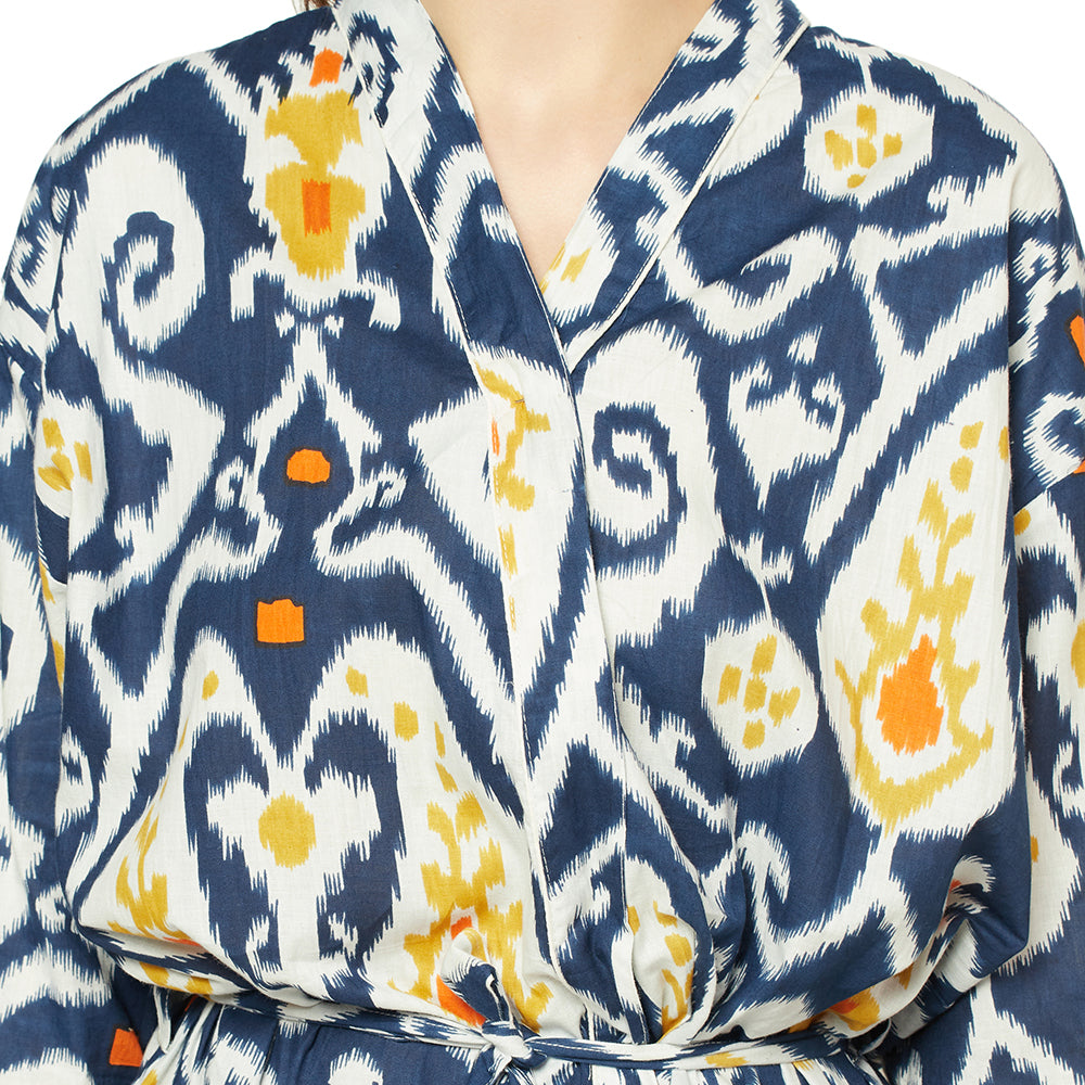 'Relaxing Radiance' 100% Cotton Kimono Robe