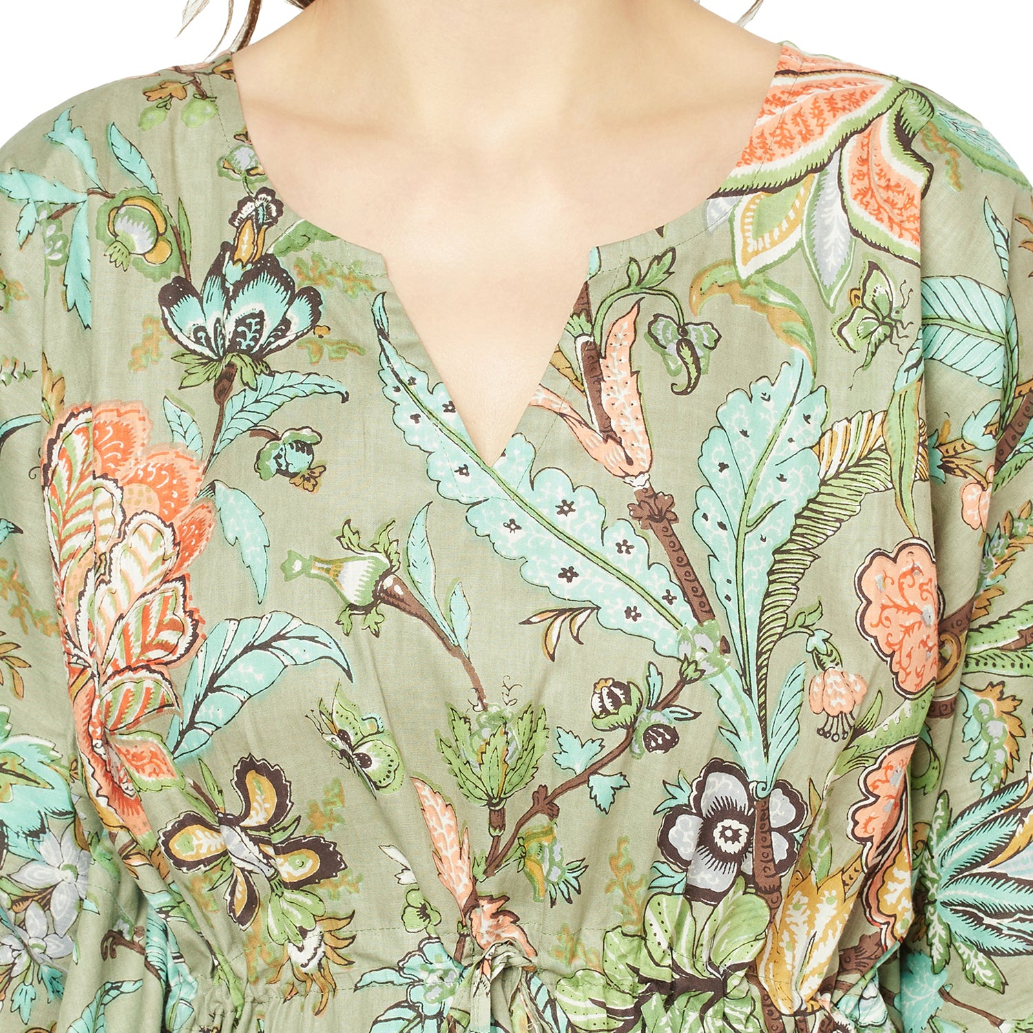 'Wildflower Waltz' 100% Cotton Kaftan