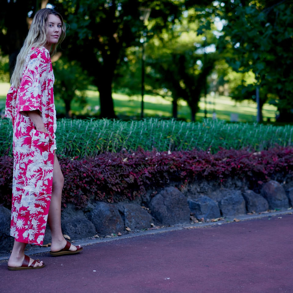 'Seaside Serenity' 100% Cotton Kimono Robe