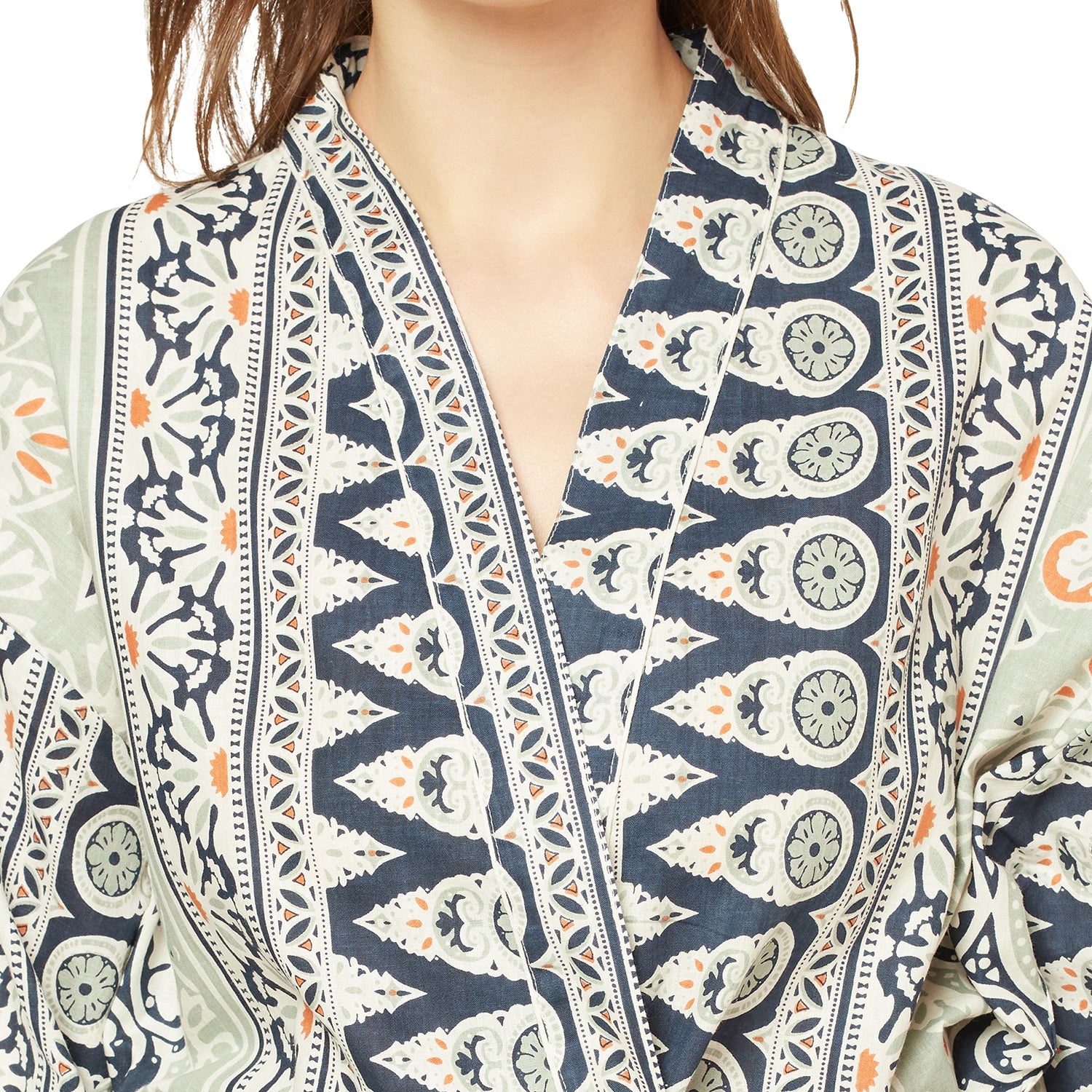 'Frida's Allure' 100% Cotton Kimono Robe