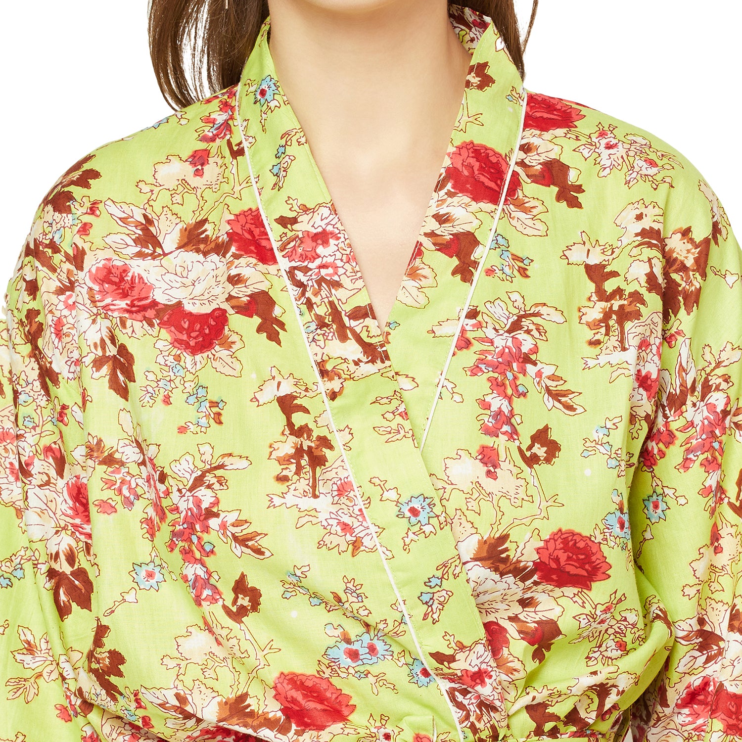 'Botanic Bouquet' 100% Cotton Kimono Robe