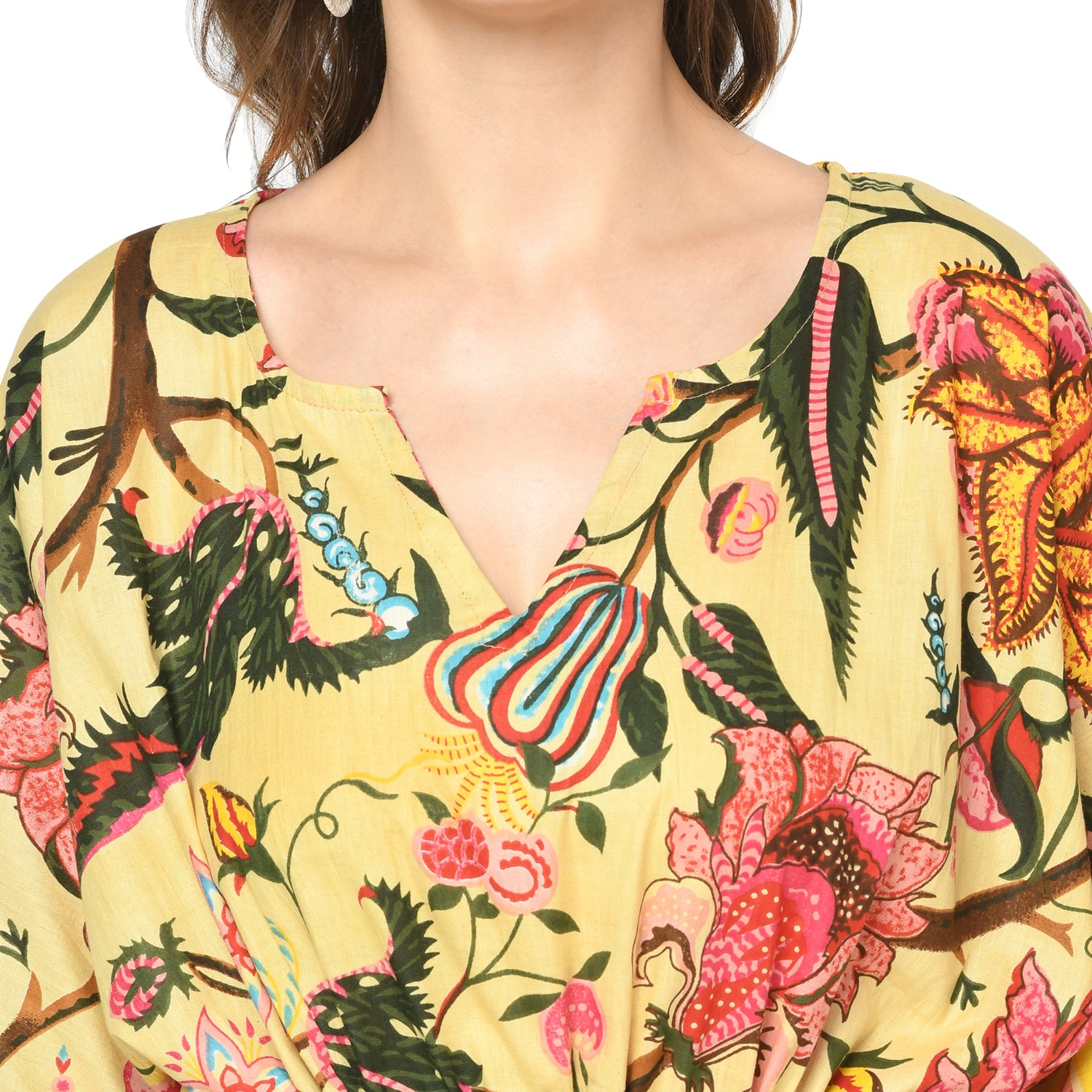 'Floral Fiesta' 100% Cotton Kaftan