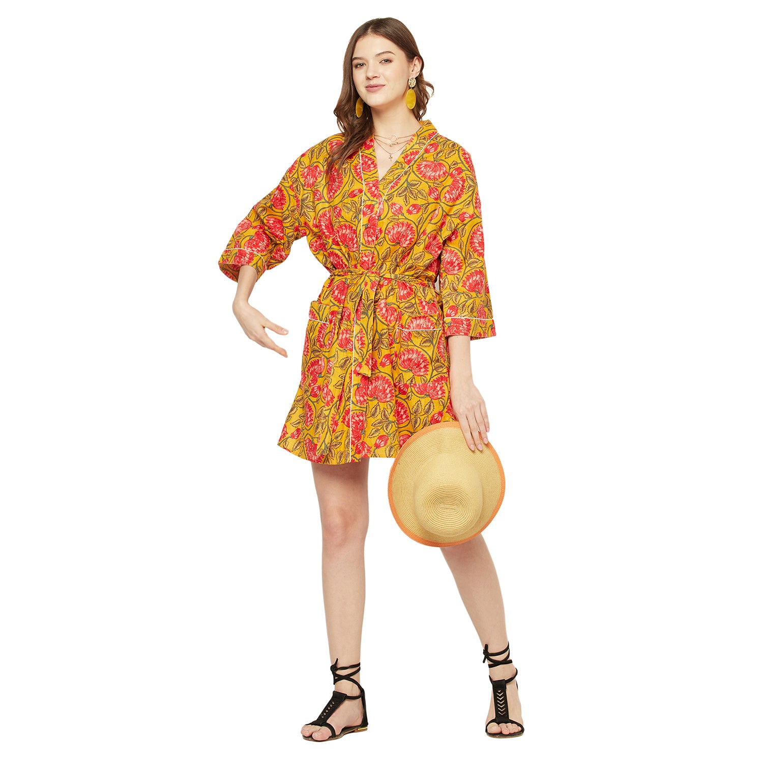 'Island Enchantment' 100% Cotton Kimono Robe