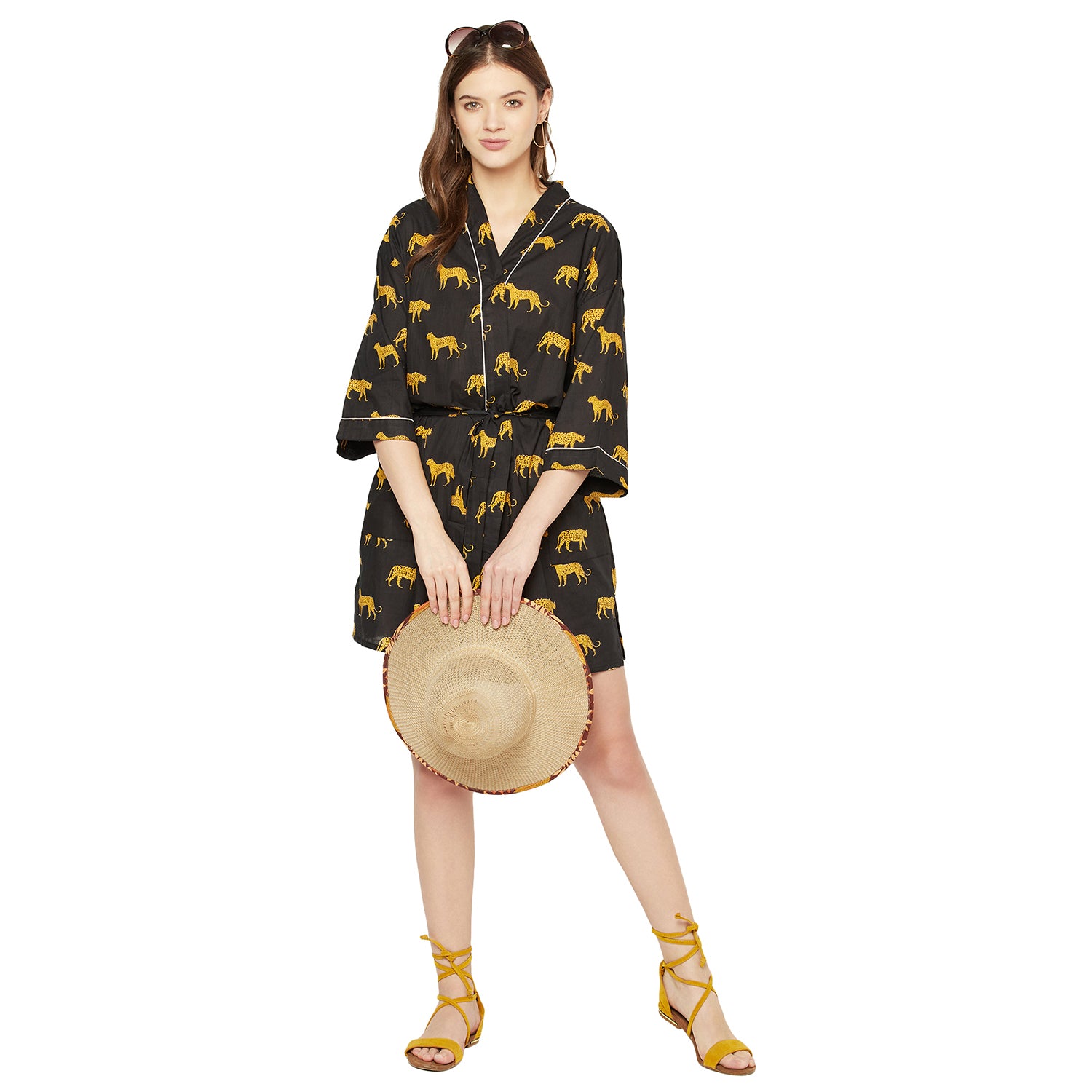 "Frida's Delight" - Kimono Cotton Dressing Gown